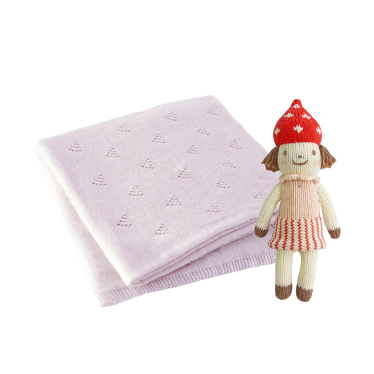 Mushroom Rattle Pippa & Petal Little Triangle Blanket Gift Set