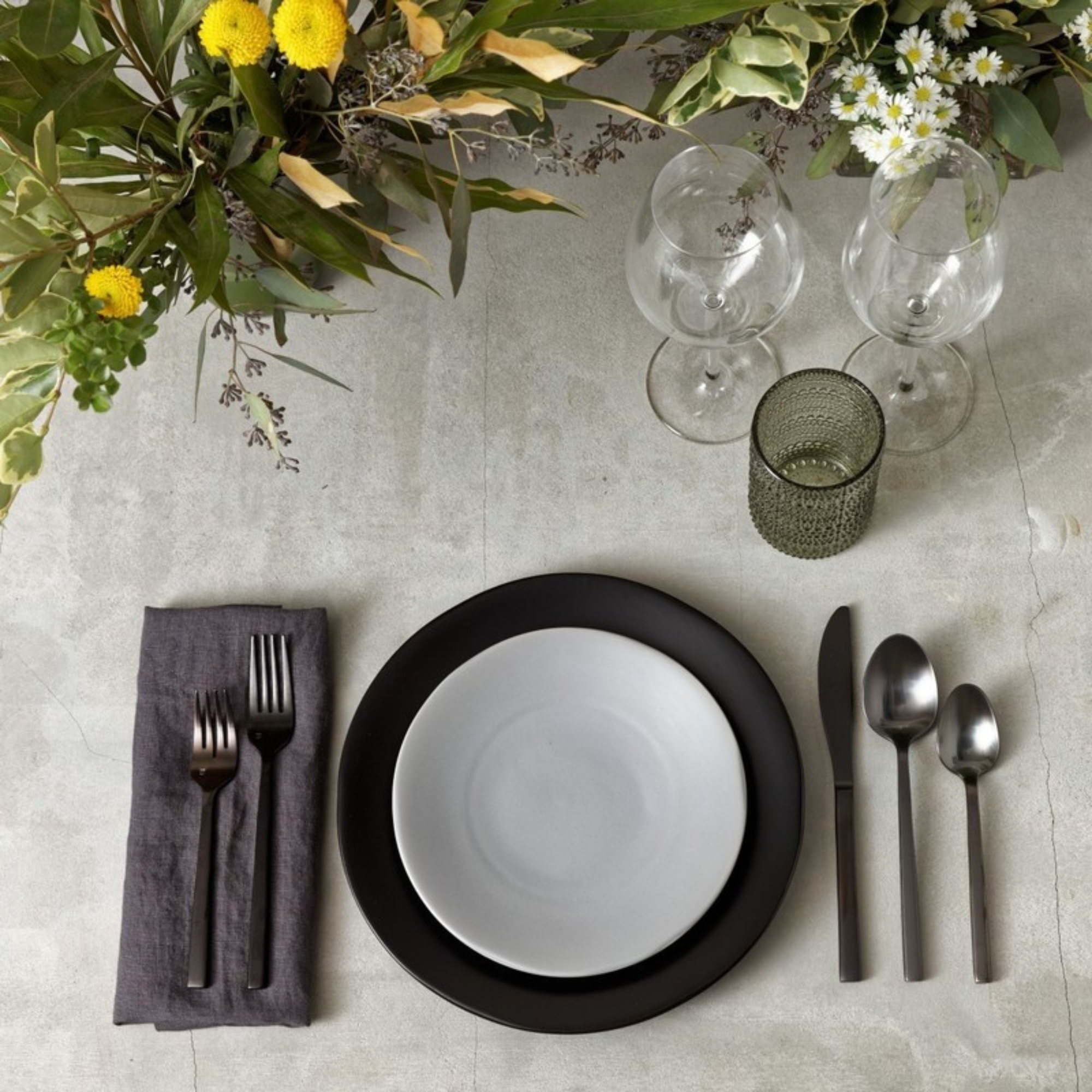 Fortessa Arezzo Brushed Black 20pc Flatware Set | Maison & Tavola