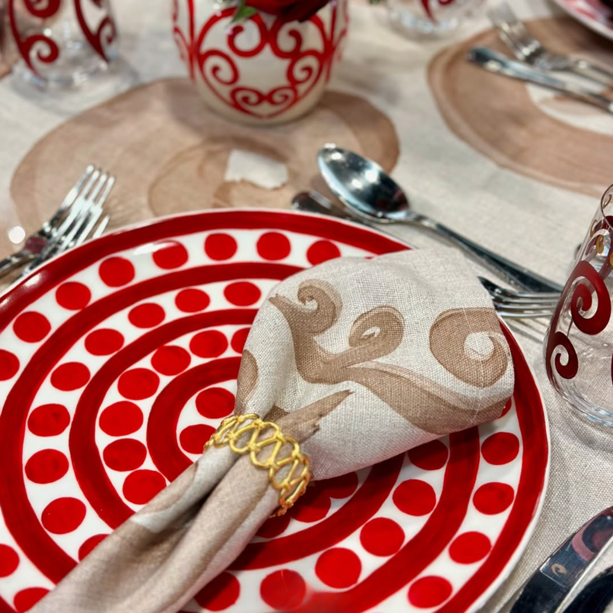 Symi Red Dinner Plate