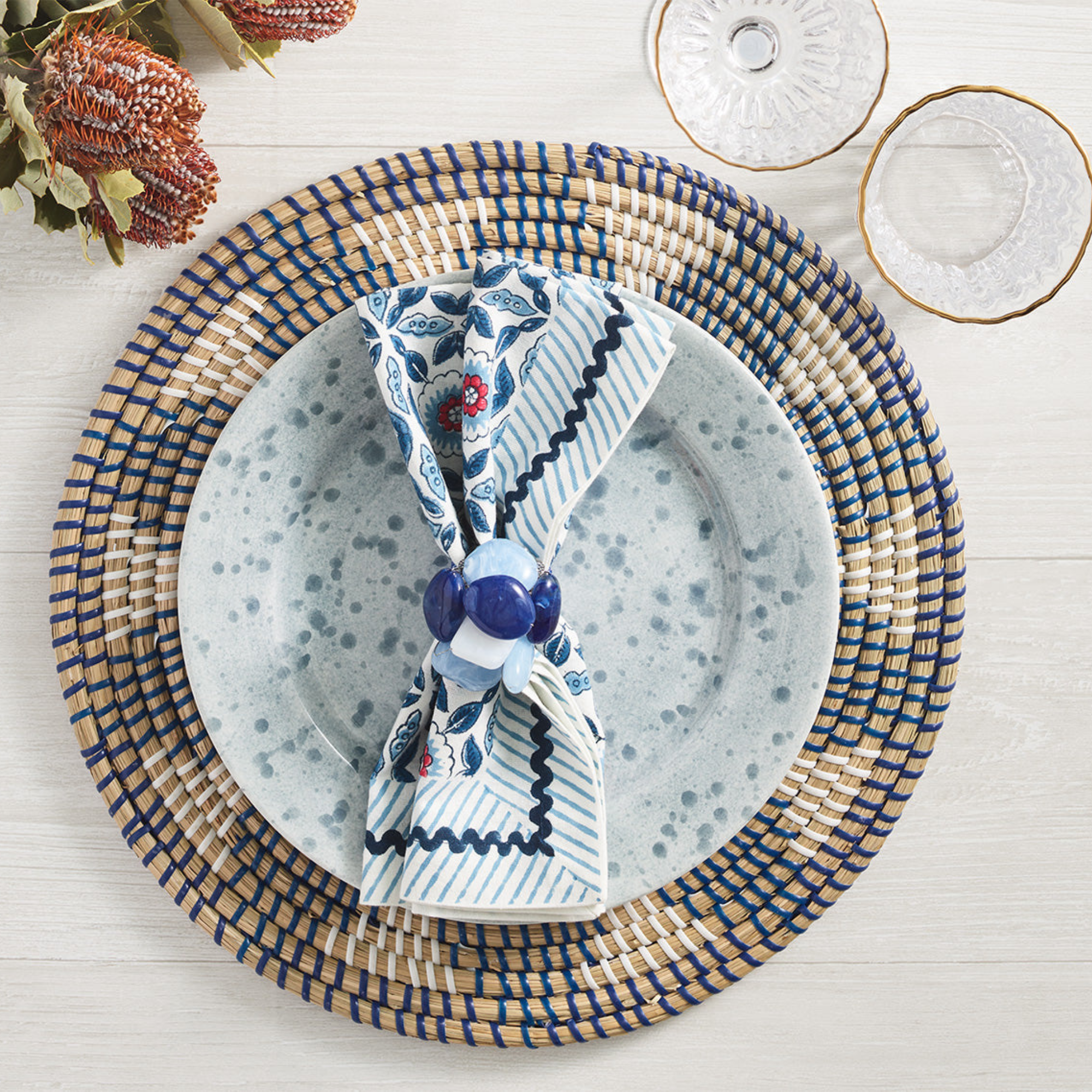 Majorelle Napkin in Red, White & Blue - Set of 4