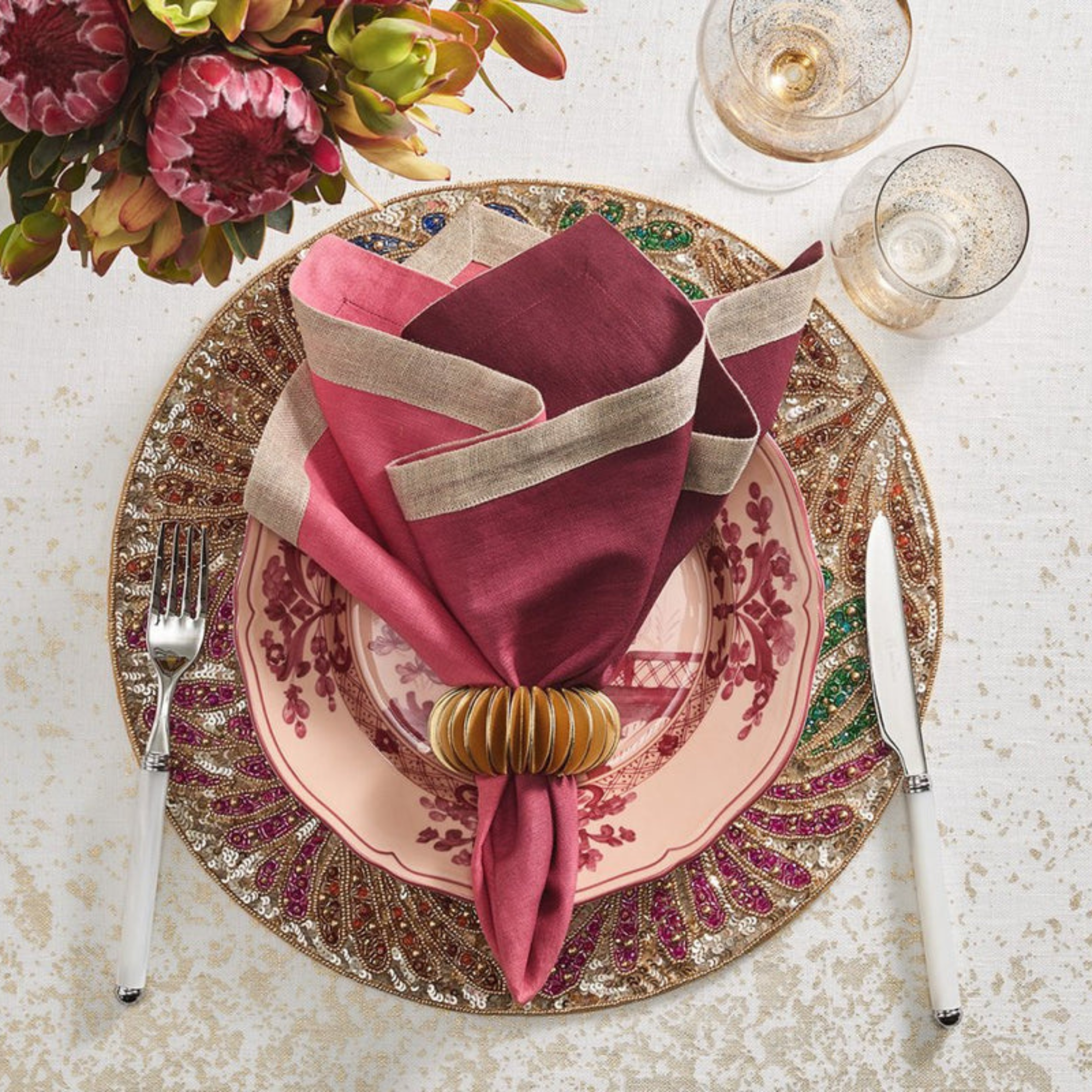 Dip Dye Napkins in Berry & Plum - Set of 4