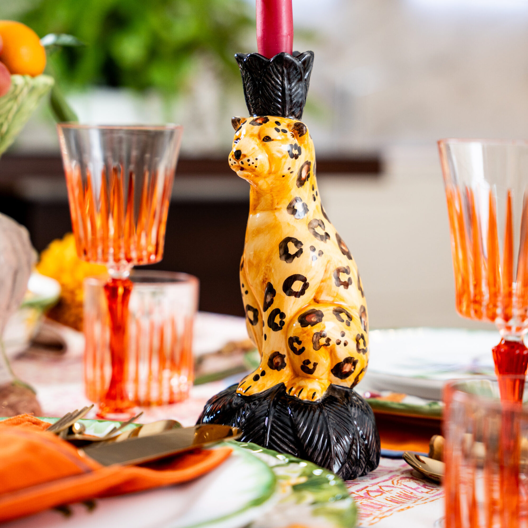 Leopard Candleholder - Set of 2