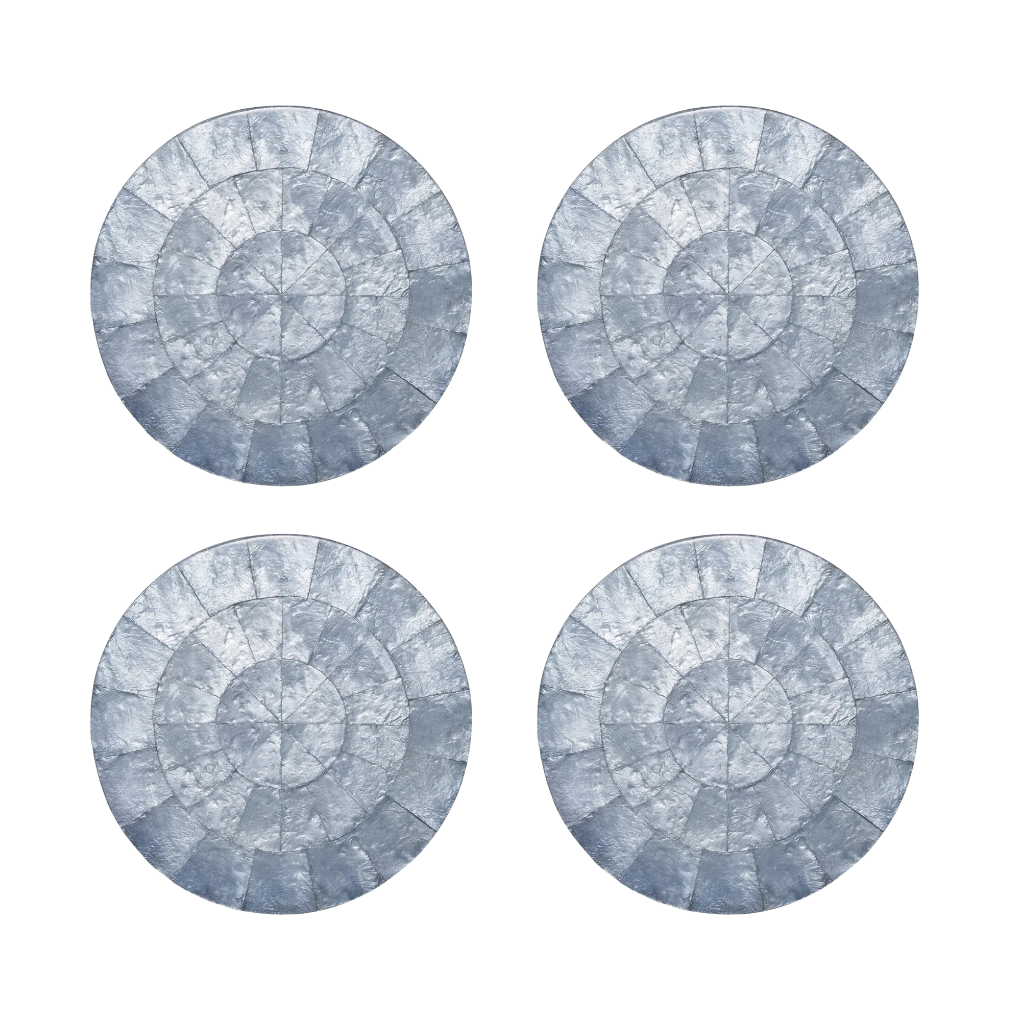 Round Capiz Placemat in Periwinkle - Set of 4