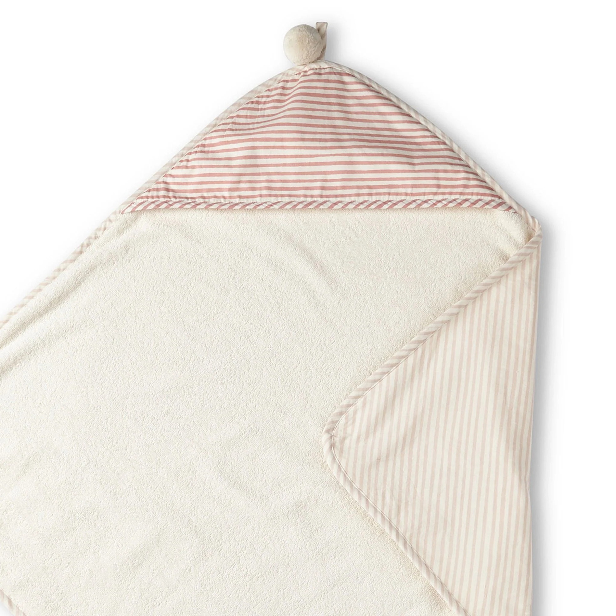 Striped Hooded Towel - Stripes Away Petal