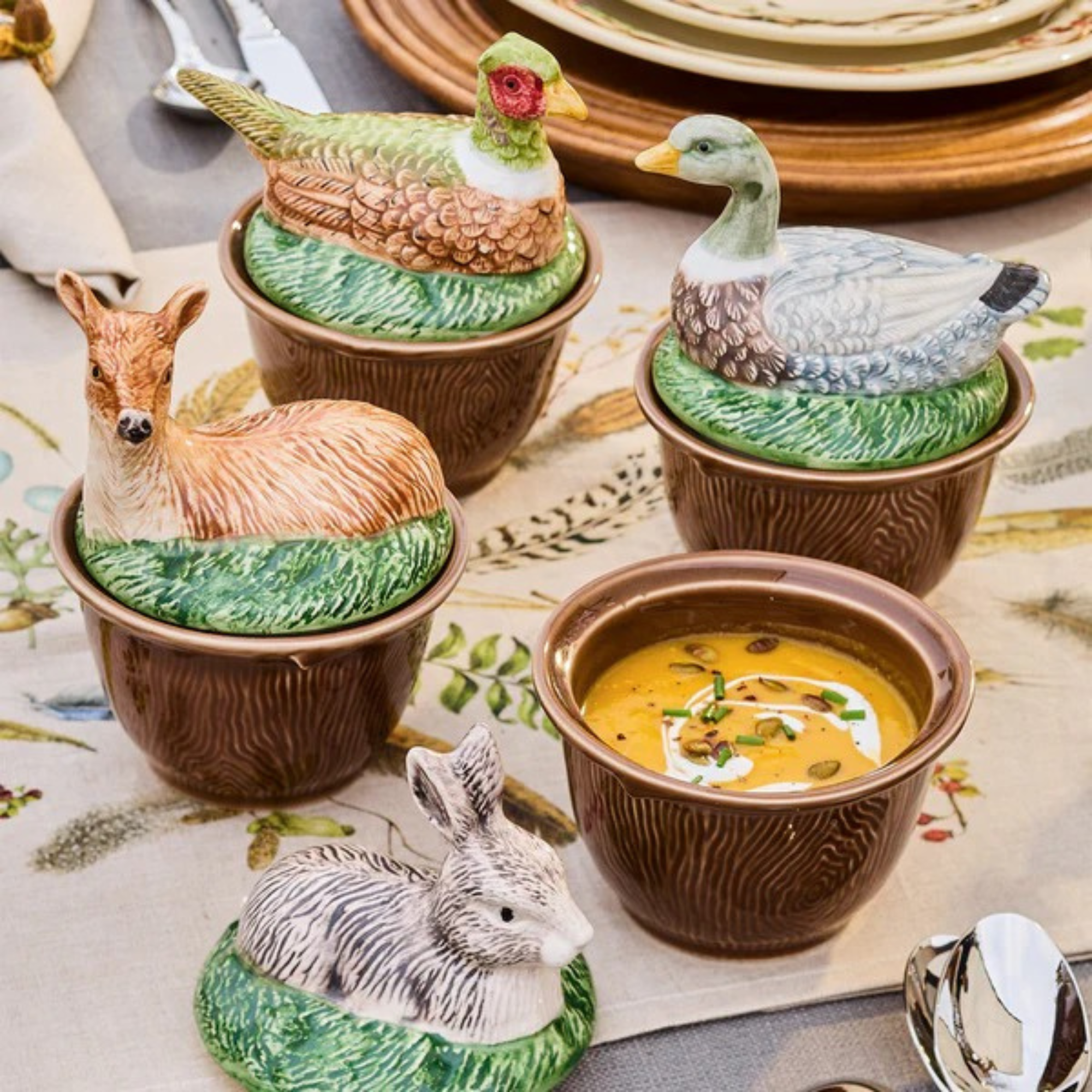 Forest Walk Pheasant Bowl with Lid