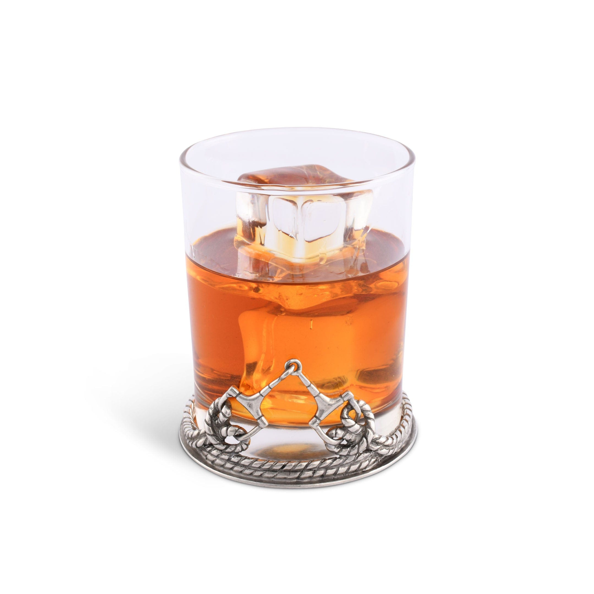 Equestrian D-Ring Snaffle Horse Bit Old Fashion Bar Glass - Set of 4