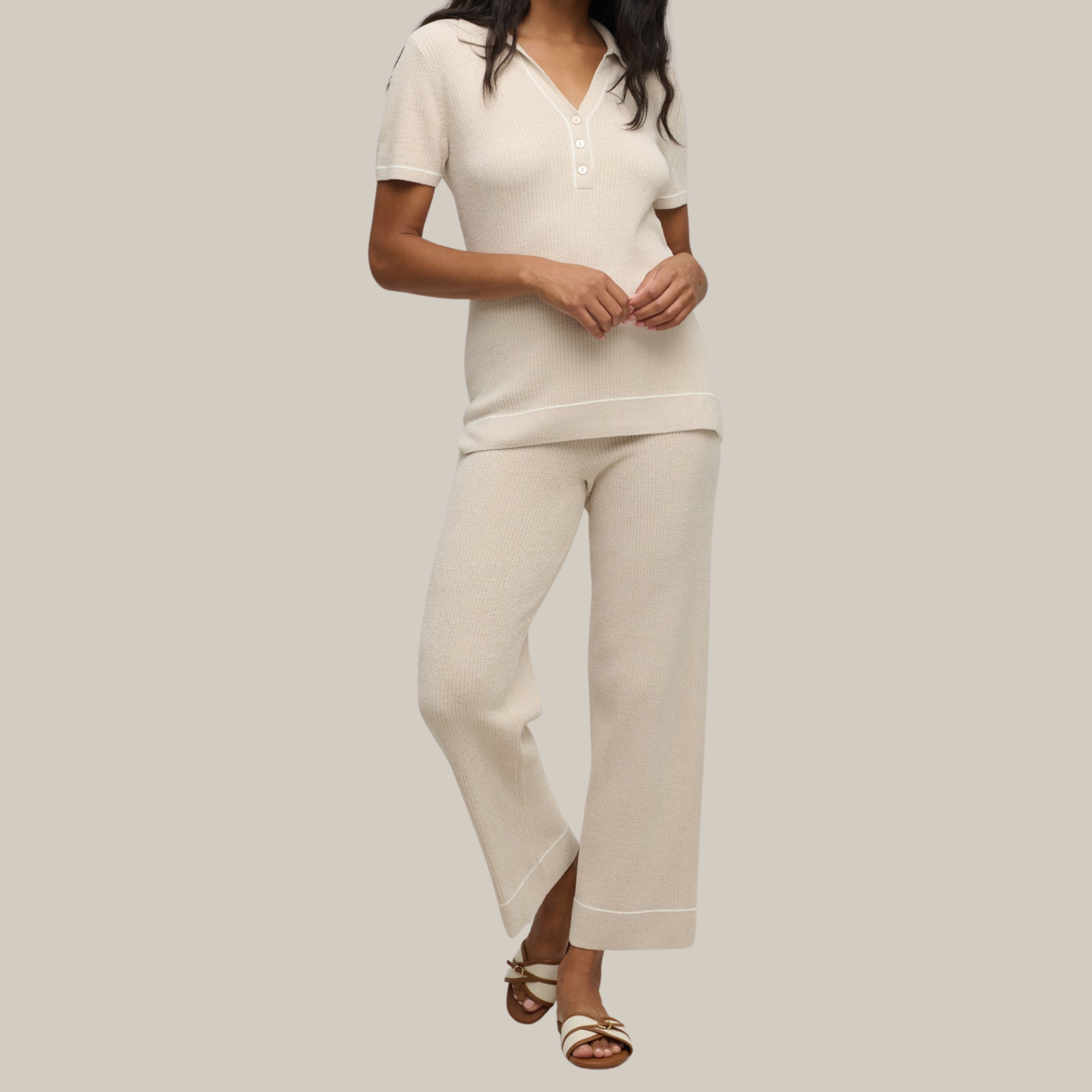 CozyChic Ultra Lite Contrast Stripe Rib Ankle Pant