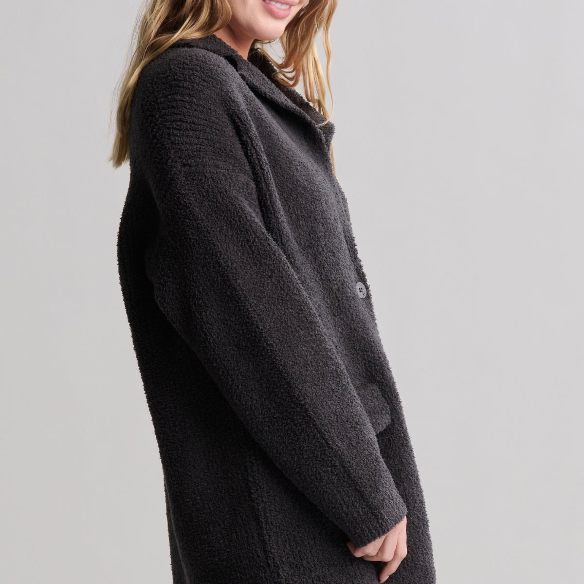 CozyChic Rib Oversized Notch Collar Blazer