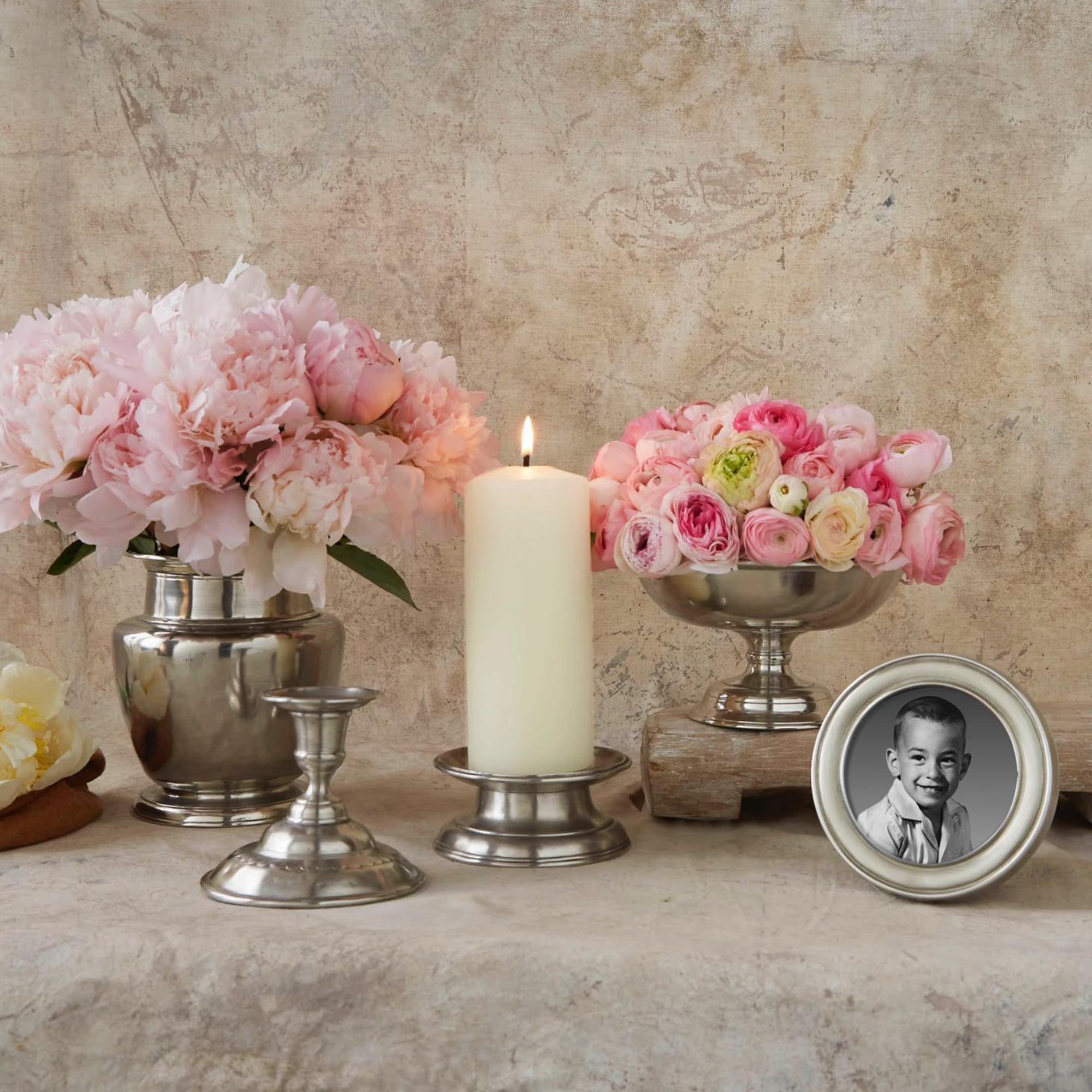 Pewter Petite Rimmed Vase