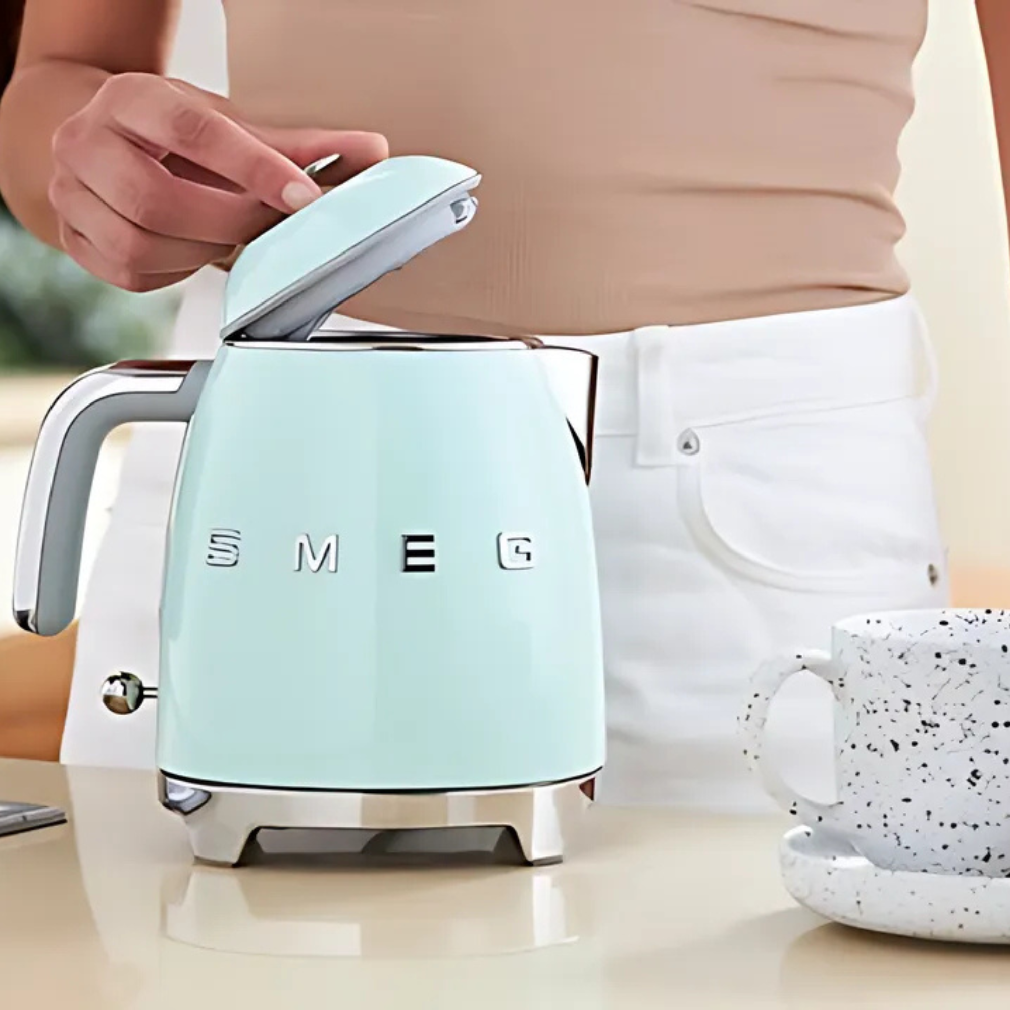 #color_Pastel Green | 50s Retro Style Electric Mini Kettle