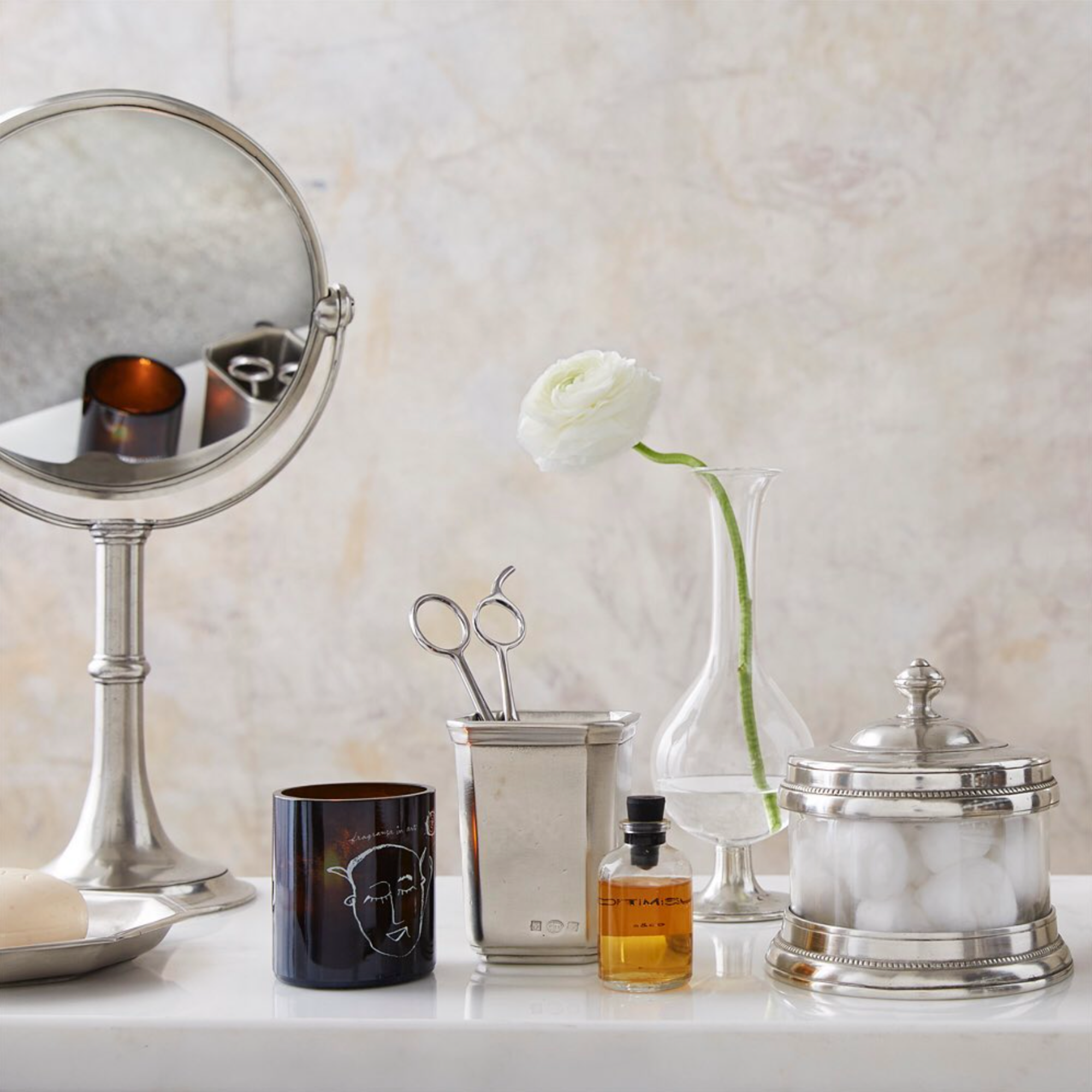 Pewter Glass Canister - XS