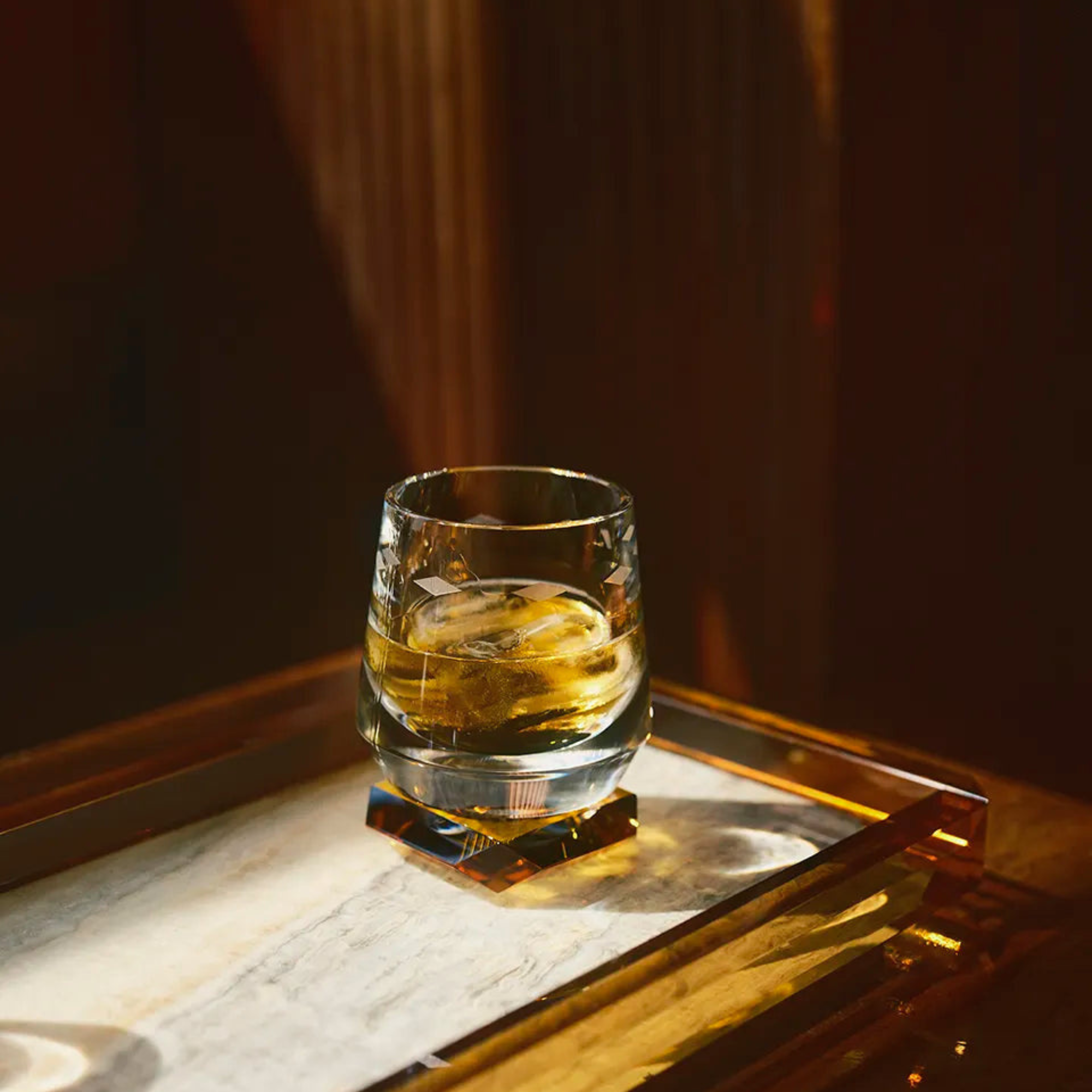 Whimsy Amber Whiskey Glasses - Set of 2