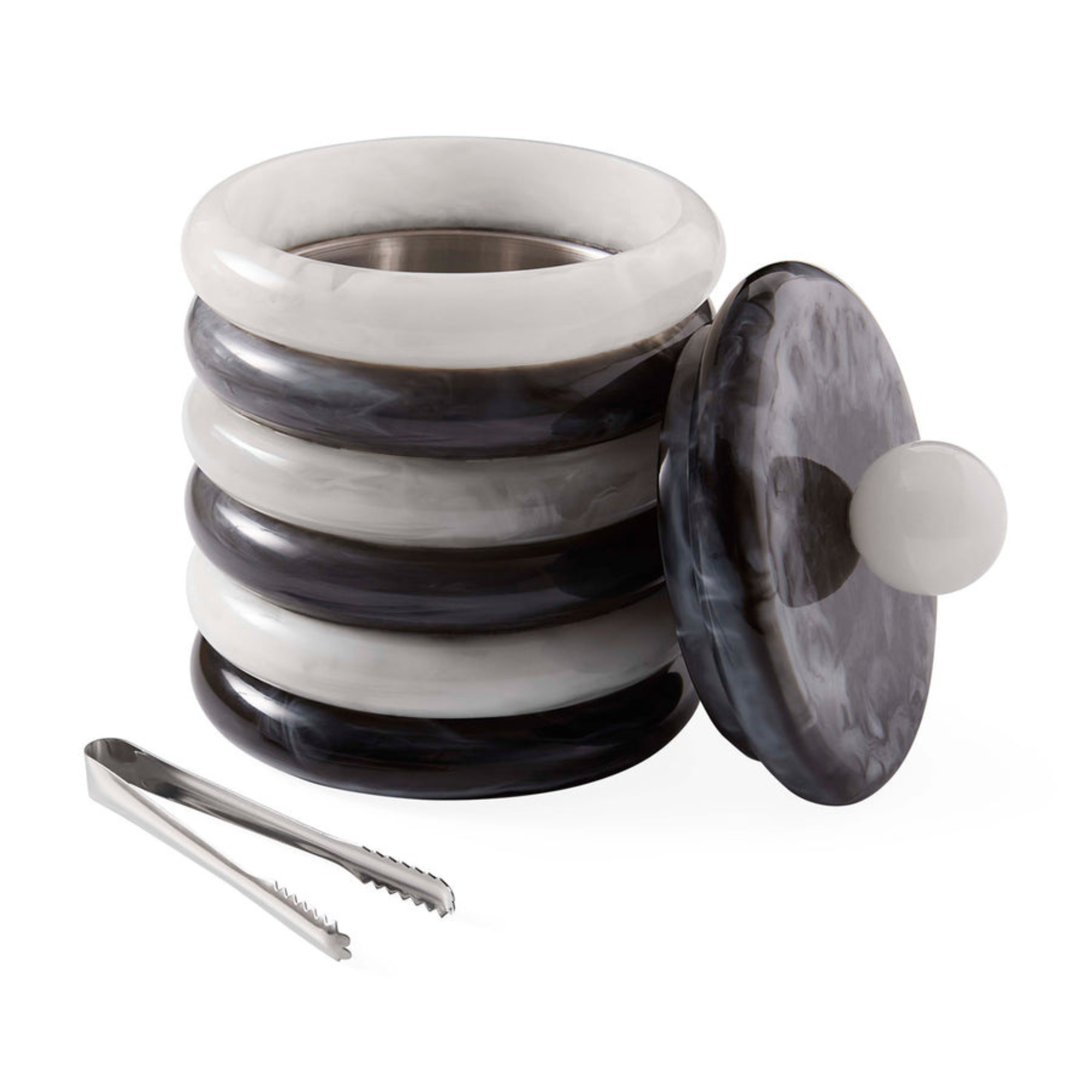 Mustique Black & White Ice Bucket