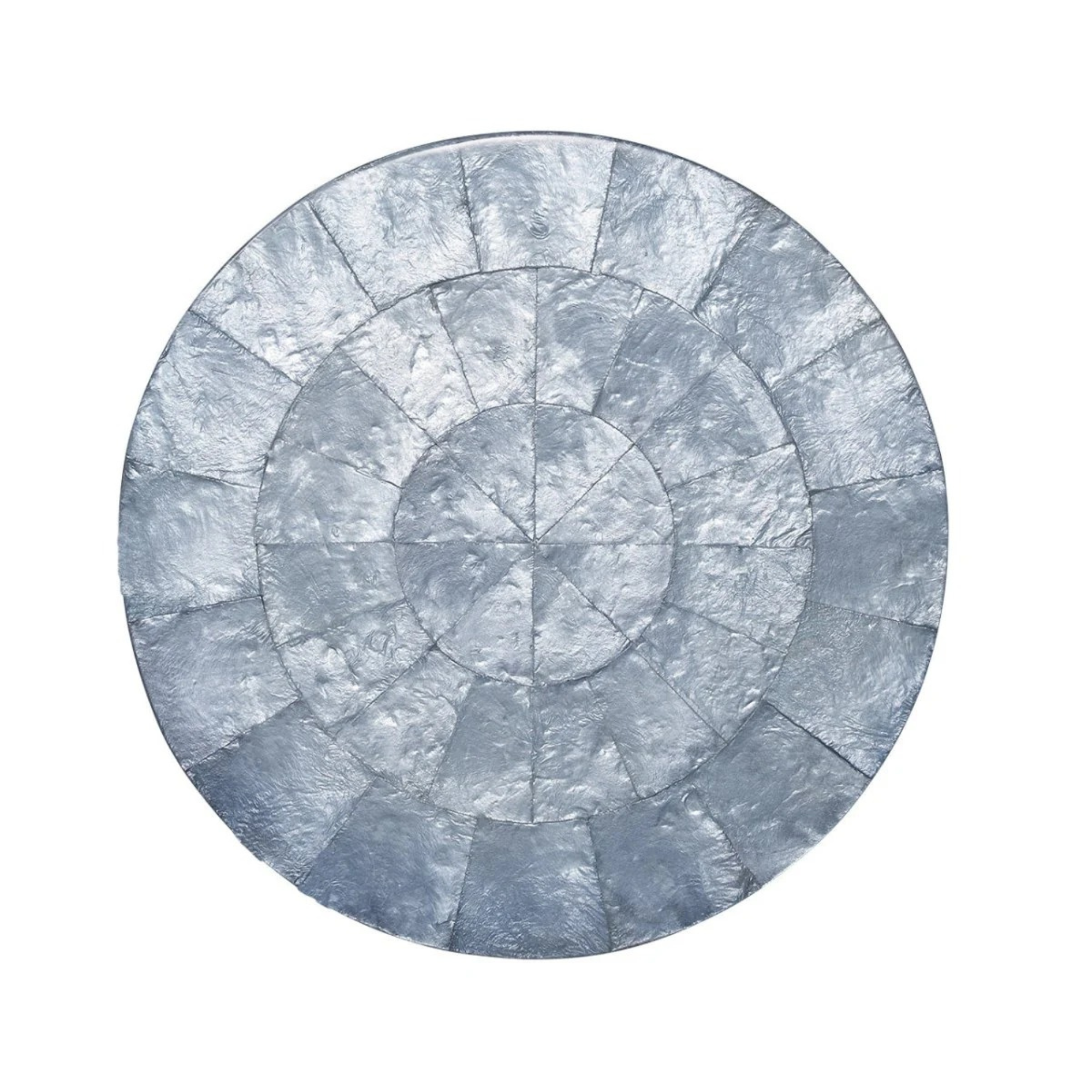 Round Capiz Placemat in Periwinkle - Set of 4