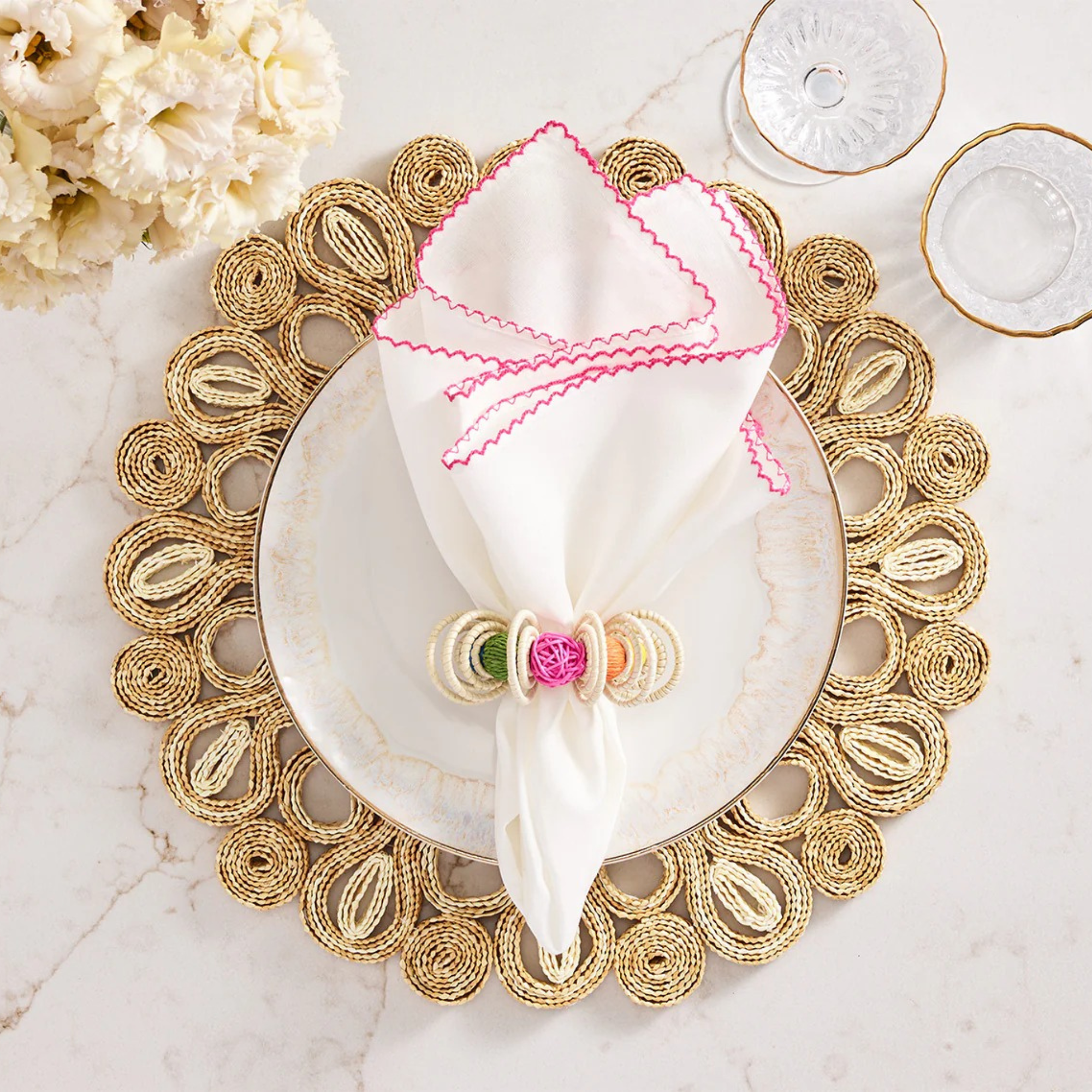 Marisol Placemat in Ivory & Natural - Set of 4