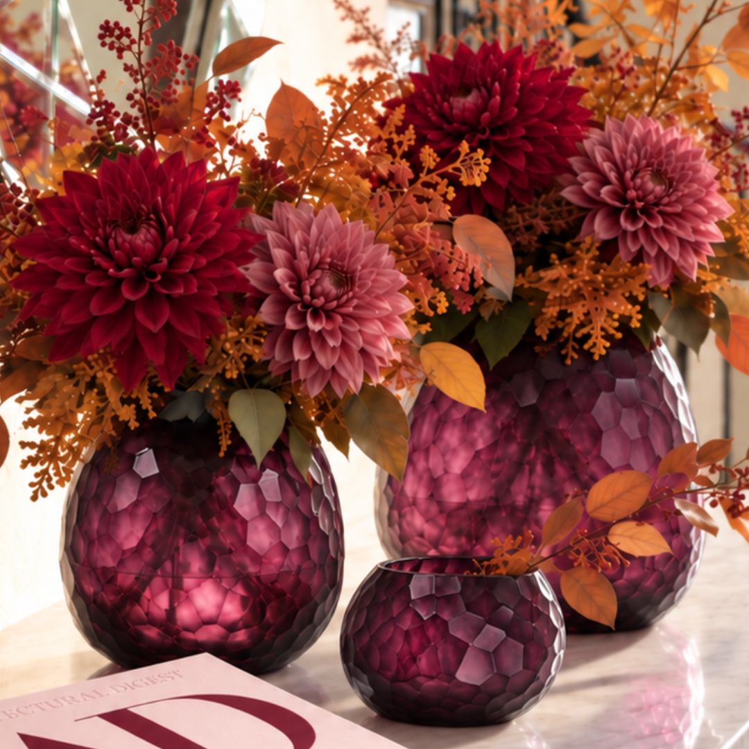 Otavalo Round Vase - Light Amethyst/Dark Amethyst