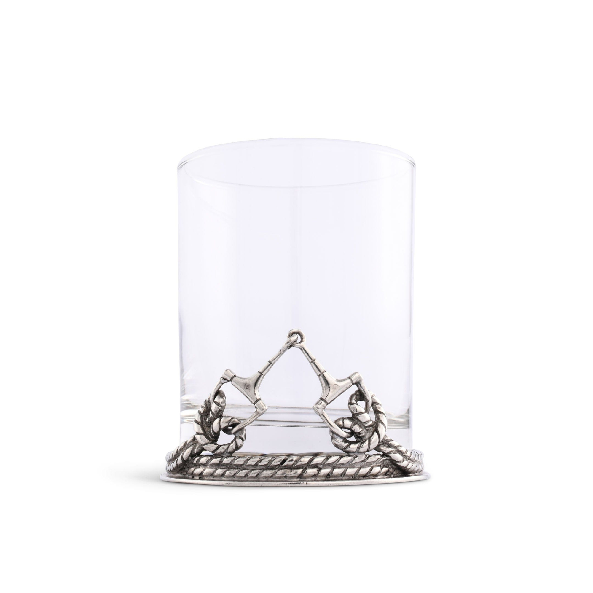 Equestrian D-Ring Snaffle Horse Bit Old Fashion Bar Glass - Set of 4