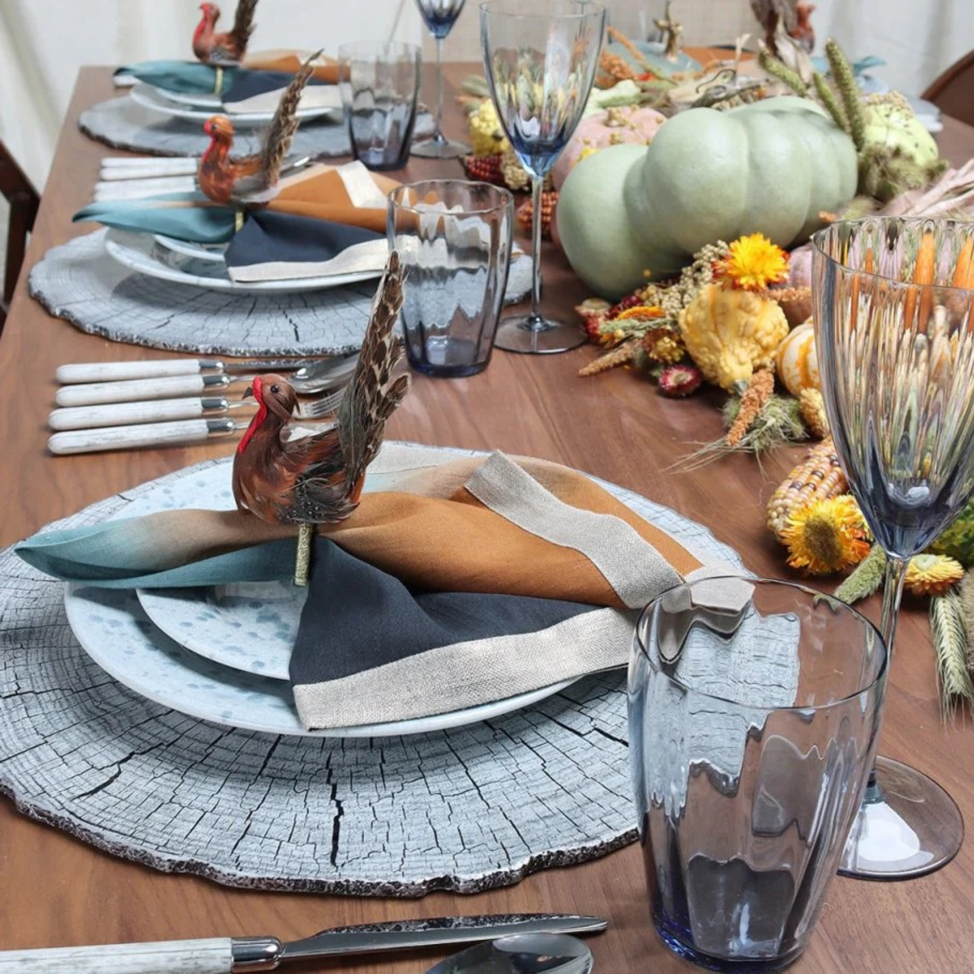 Dip Dye Napkins in Midnight & Copper - Set of 4