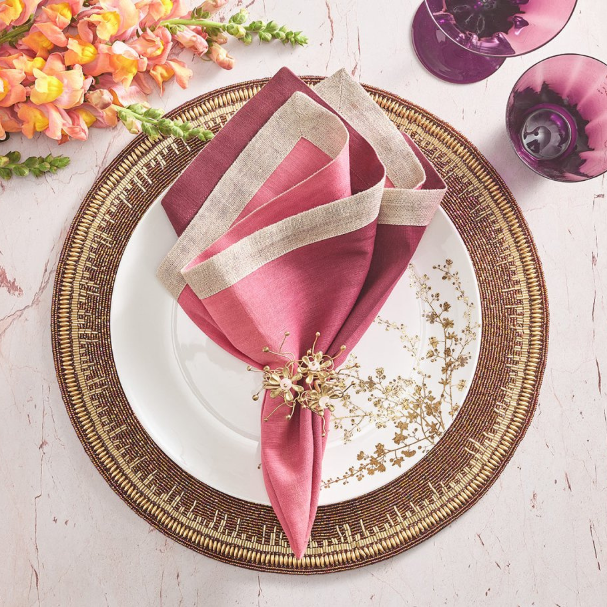 Dip Dye Napkins in Berry & Plum - Set of 4