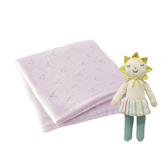 Nova Star Rattle & Petal Little Triangle Blanket Gift Set