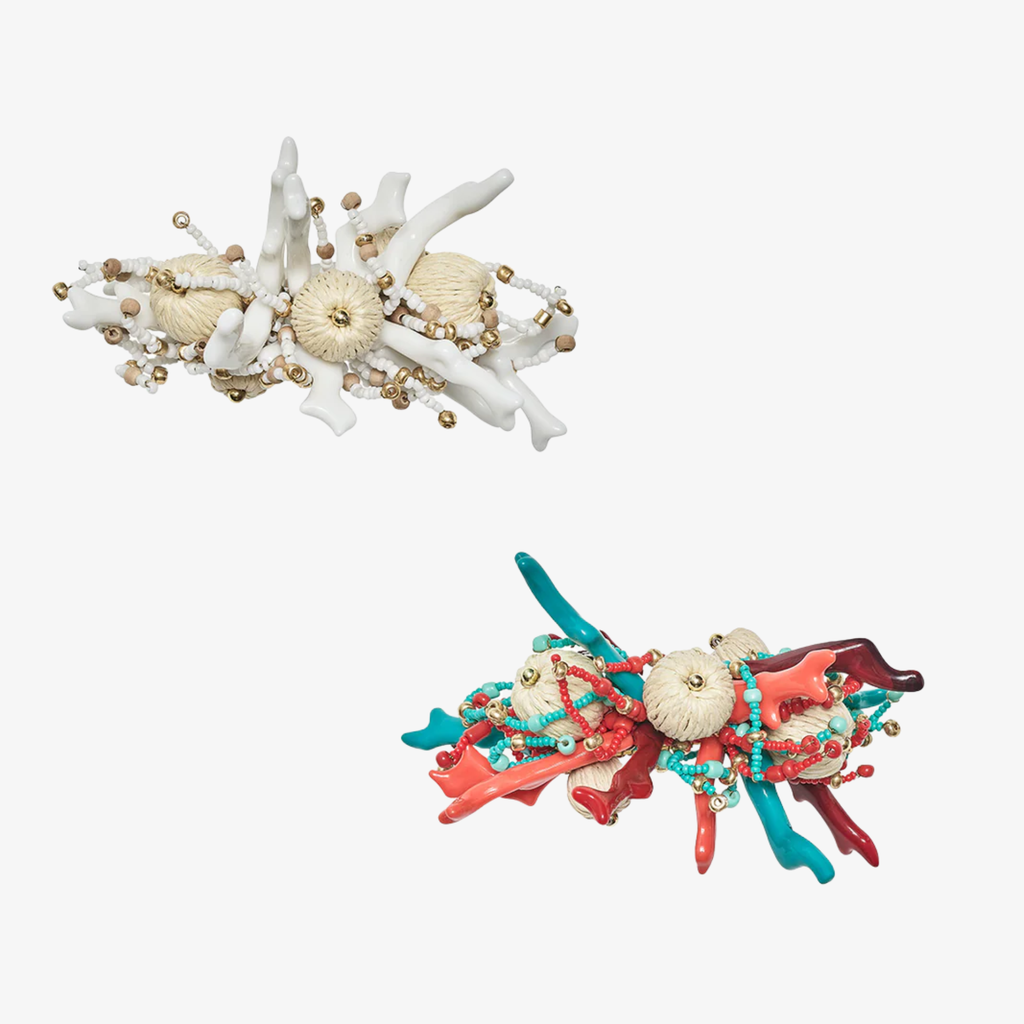 Coral Spray Napkin Rings - Set of 4