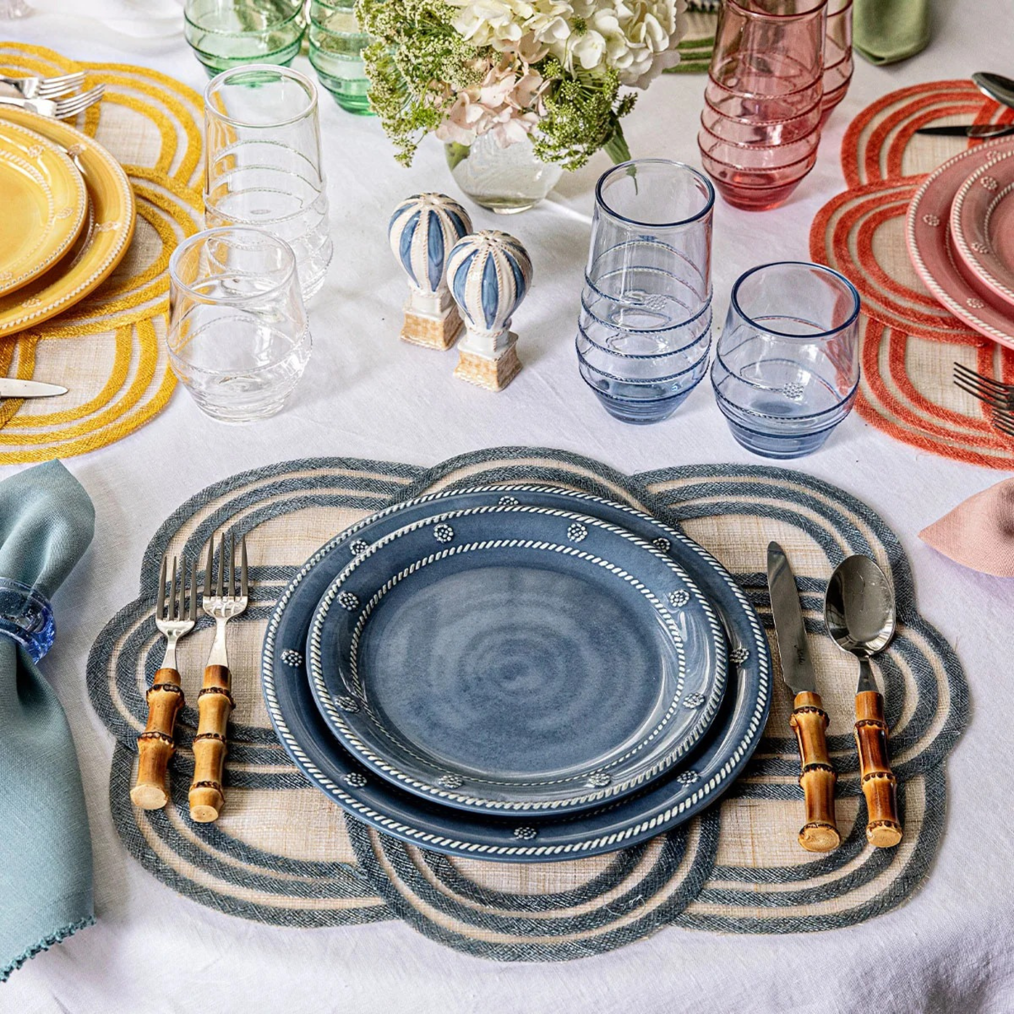 Melamine Dinner Plate in Ocean - Set of 4