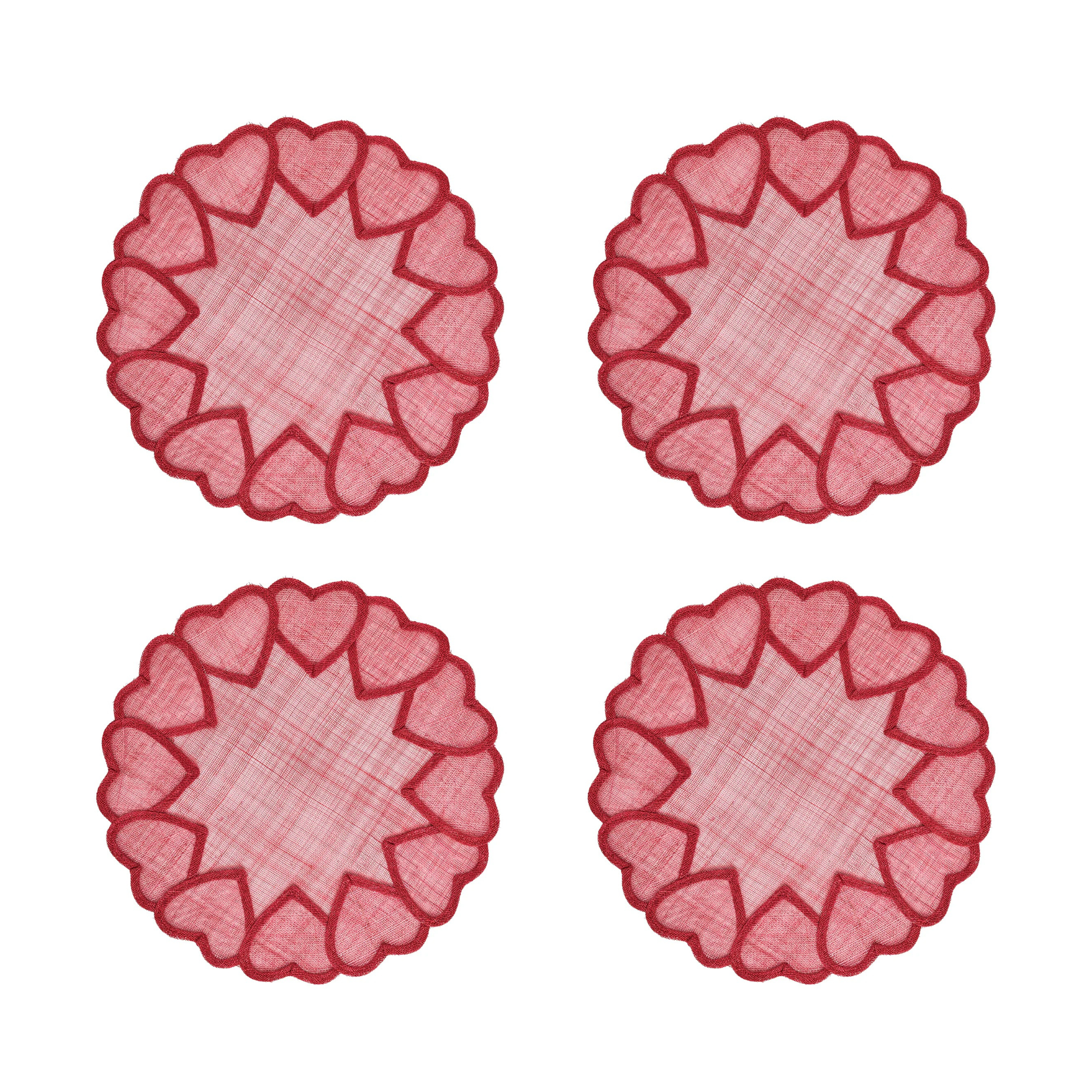Heart Placemat in Pink - Set of 4