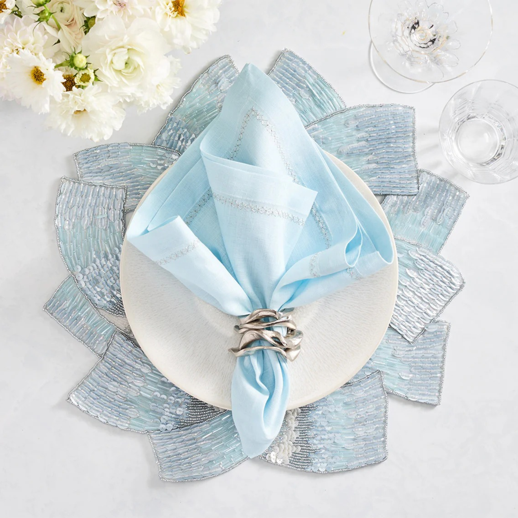 Tidal Placemat in Glacier Blue - Set of 2
