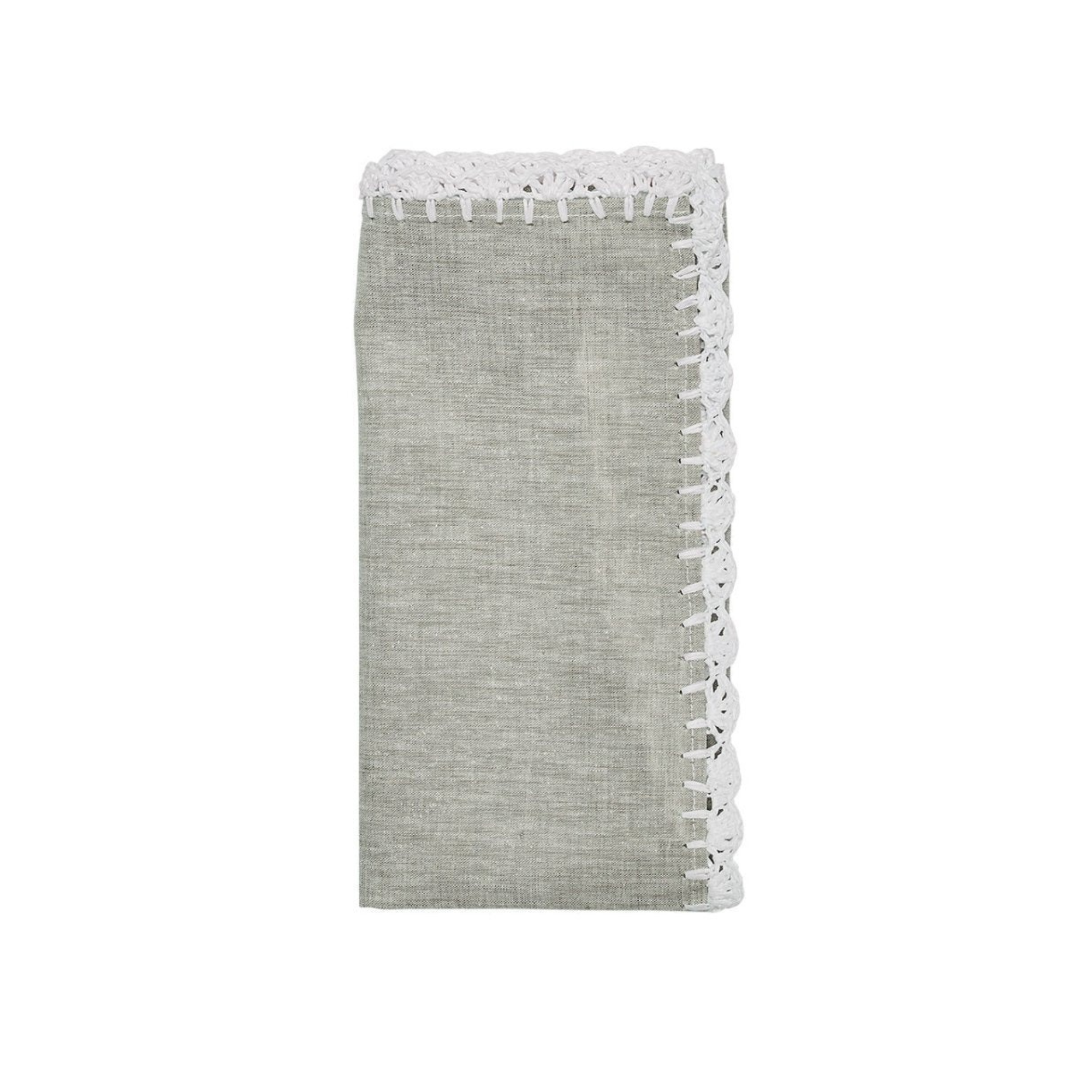 Shell Edge Napkin in Gray & White - Set of 4