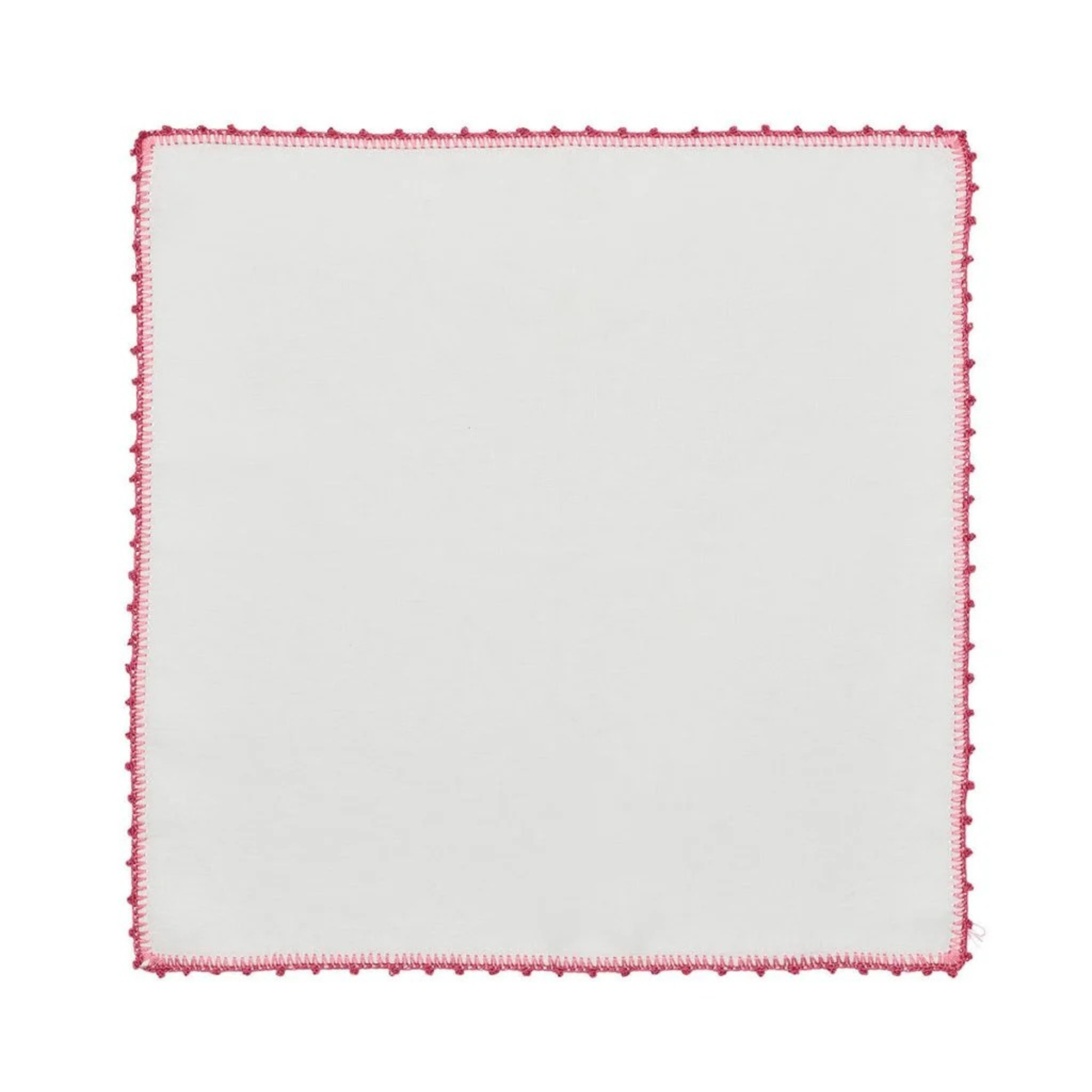 Knotted Edge Napkin in White, Pink & Blush - Set of 4
