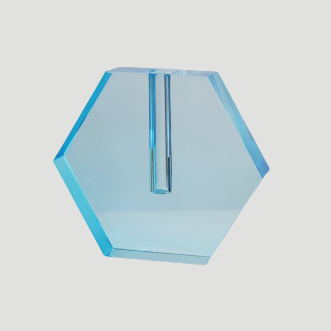 Hexagonal Blue Vase