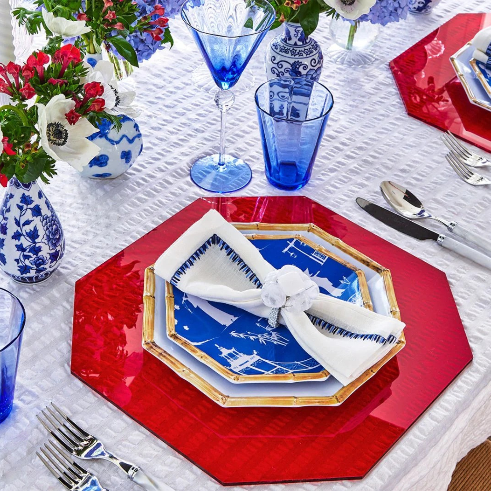 Sea Stone Napkin Ring in White - Set of 4