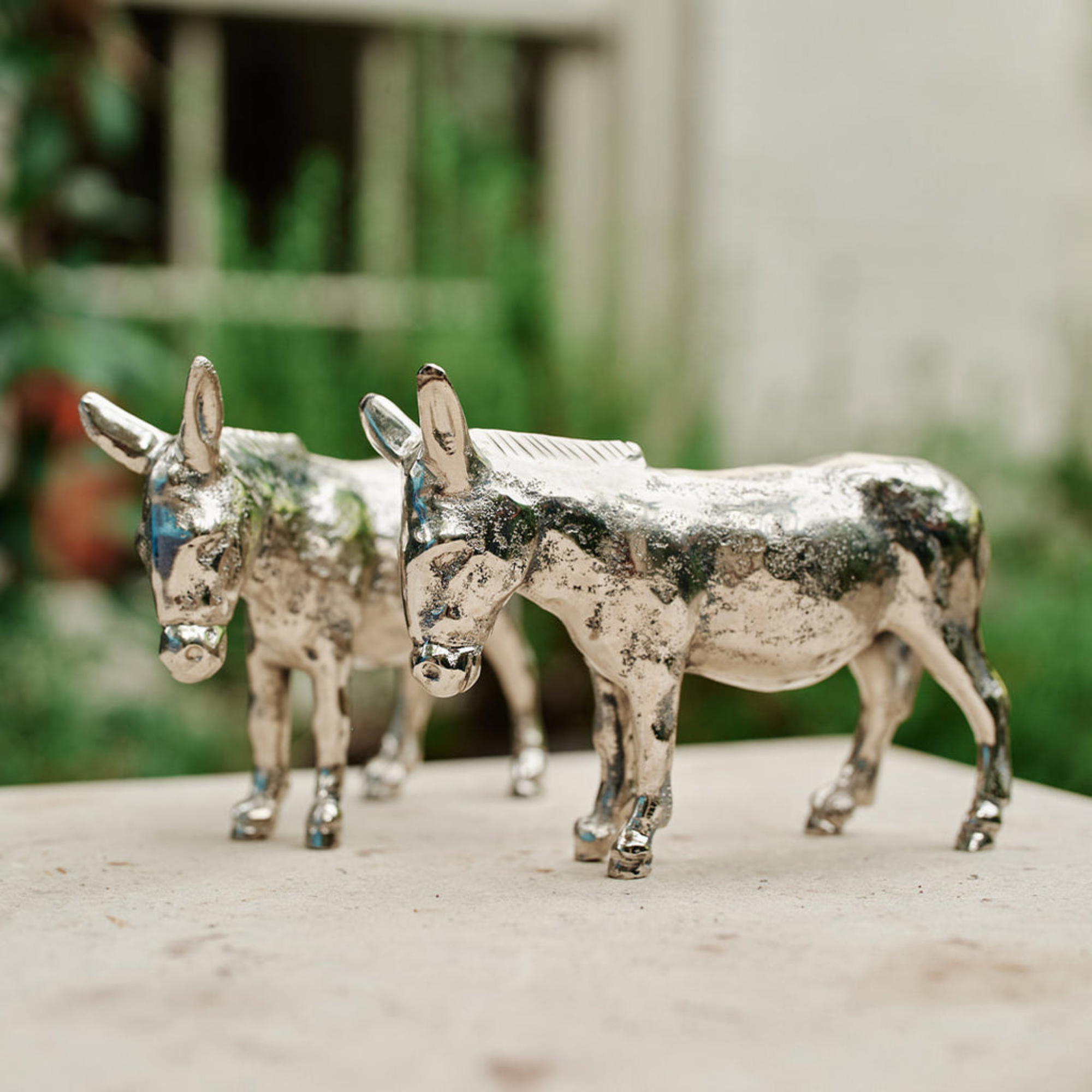 El Burro Donkey Figure in Nickel