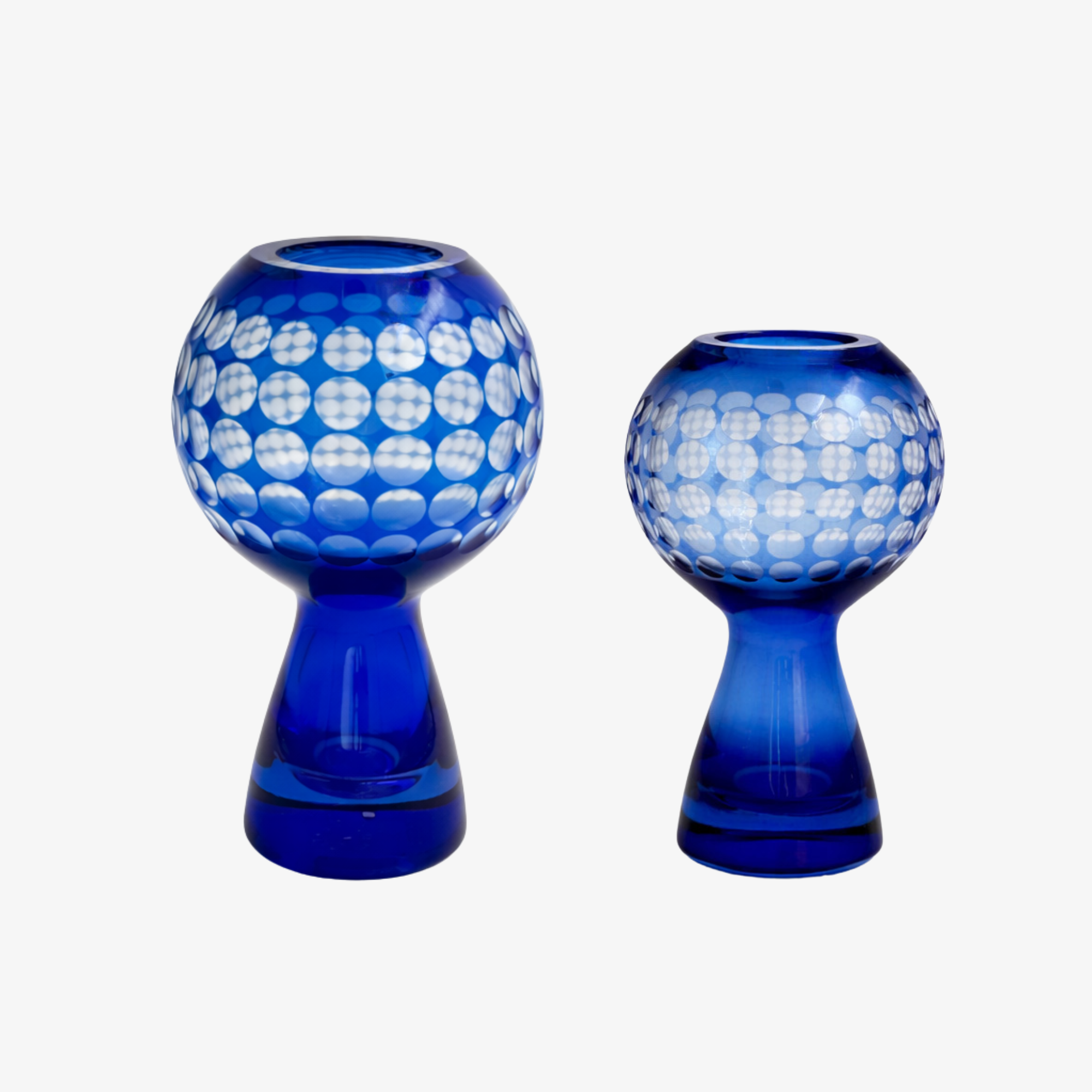 Vintage Cobalt Sphere Vase with Dots