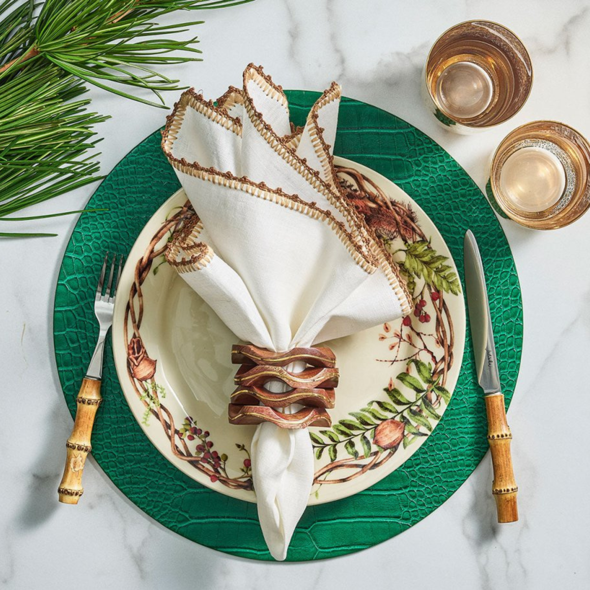 Croco Placemats in Emerald - Set of 4