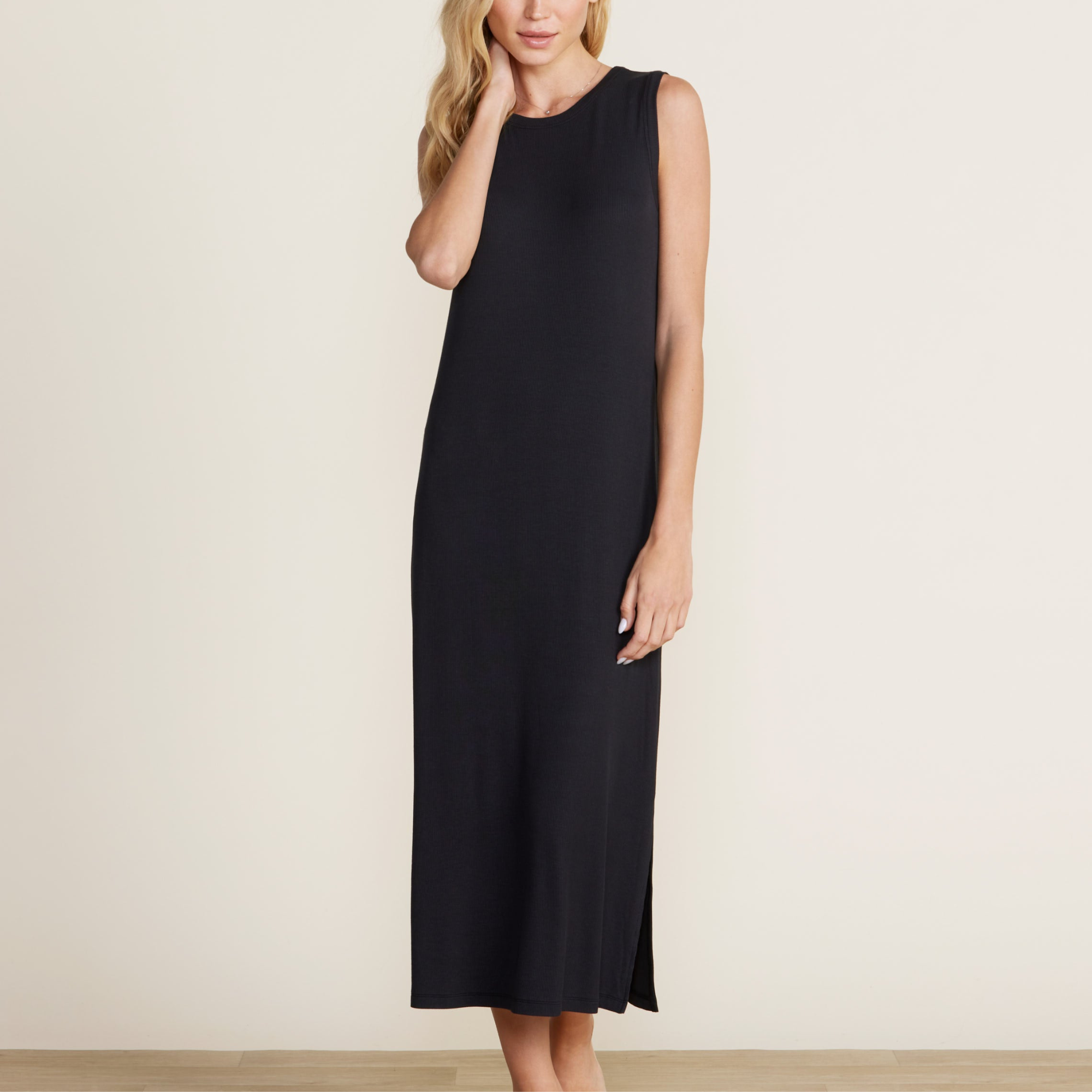 soft ribbed dress Brushed Rib Midi Dress Soft Teddy Loungewear with Pockets