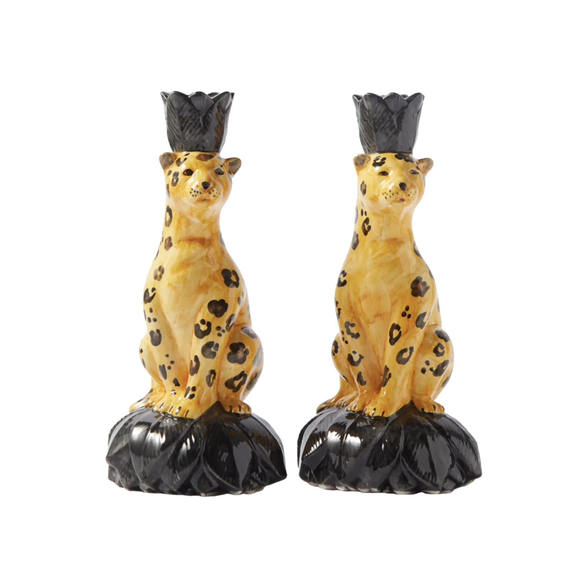 Leopard Candleholder - Set of 2