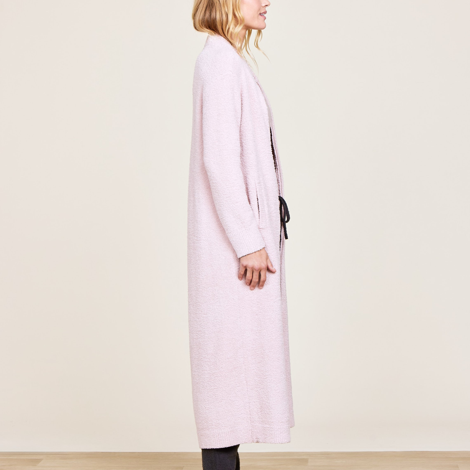 #color_Dusty Rose | CozyChic Full Zip V-Neck Lounger