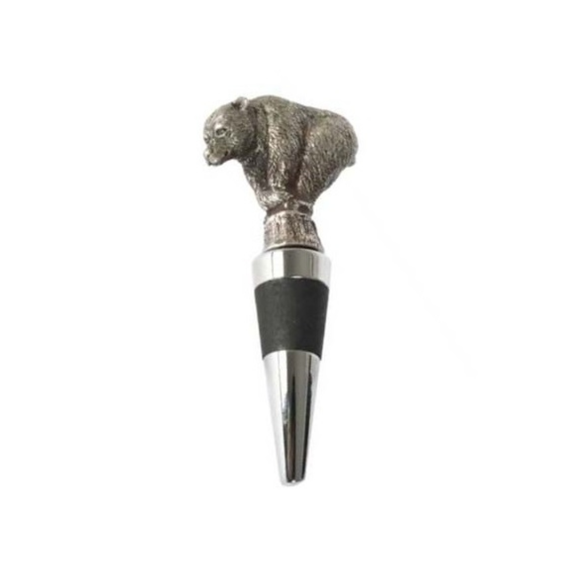 Pewter Bear Bottle Stopper