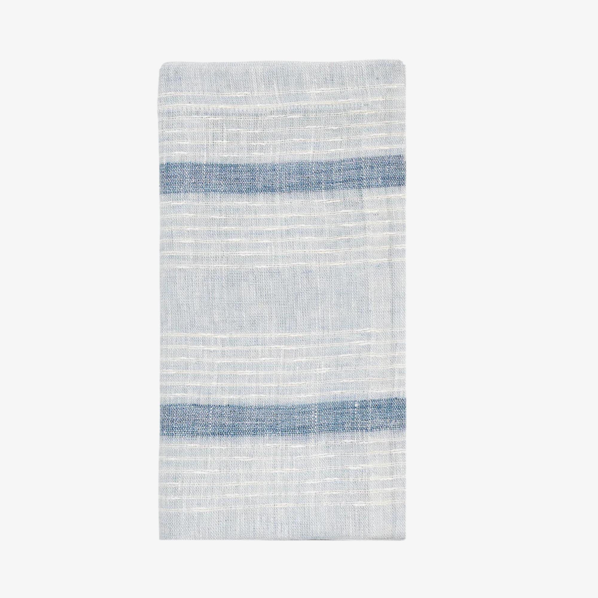 Ribbon Stripe Napkin in Ivory and Blue - Set of 4