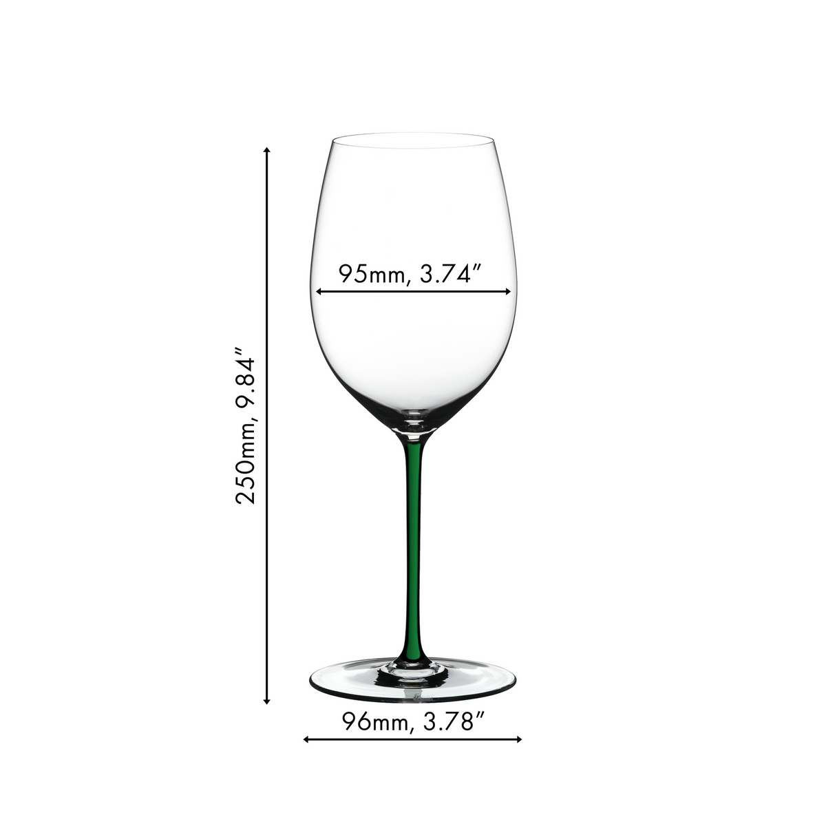 Fatto A Mano Cabernet-Merlot Wine Glass in Green