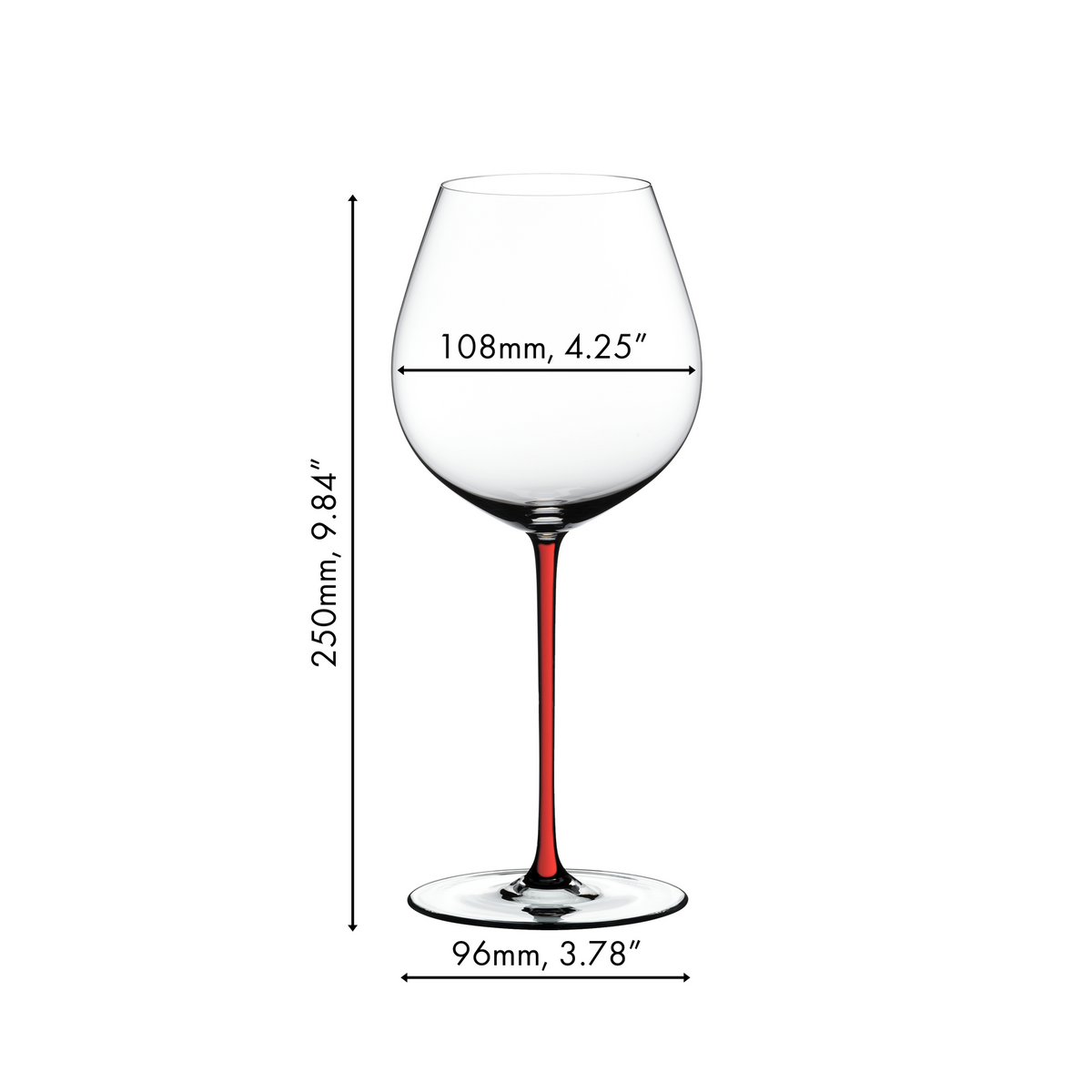 Fatto a Mano Pinot Noir Glass in Red