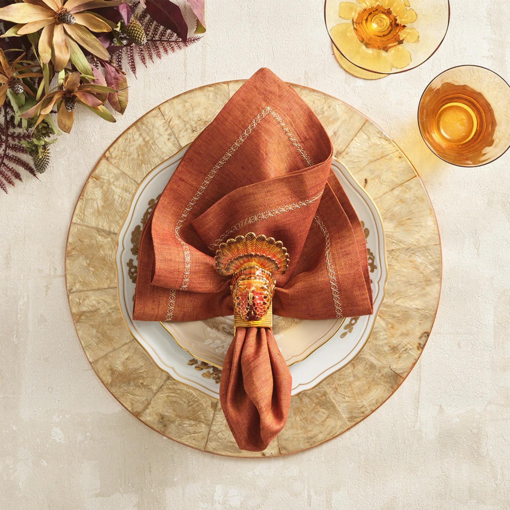 Turkey Trot Napkin Ring - Set of 4