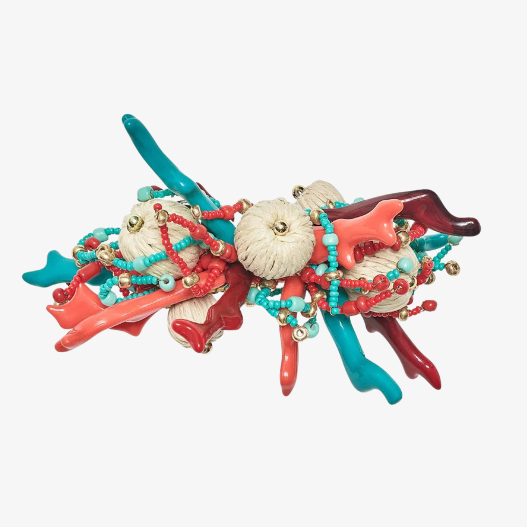 Coral Spray Napkin Rings - Set of 4