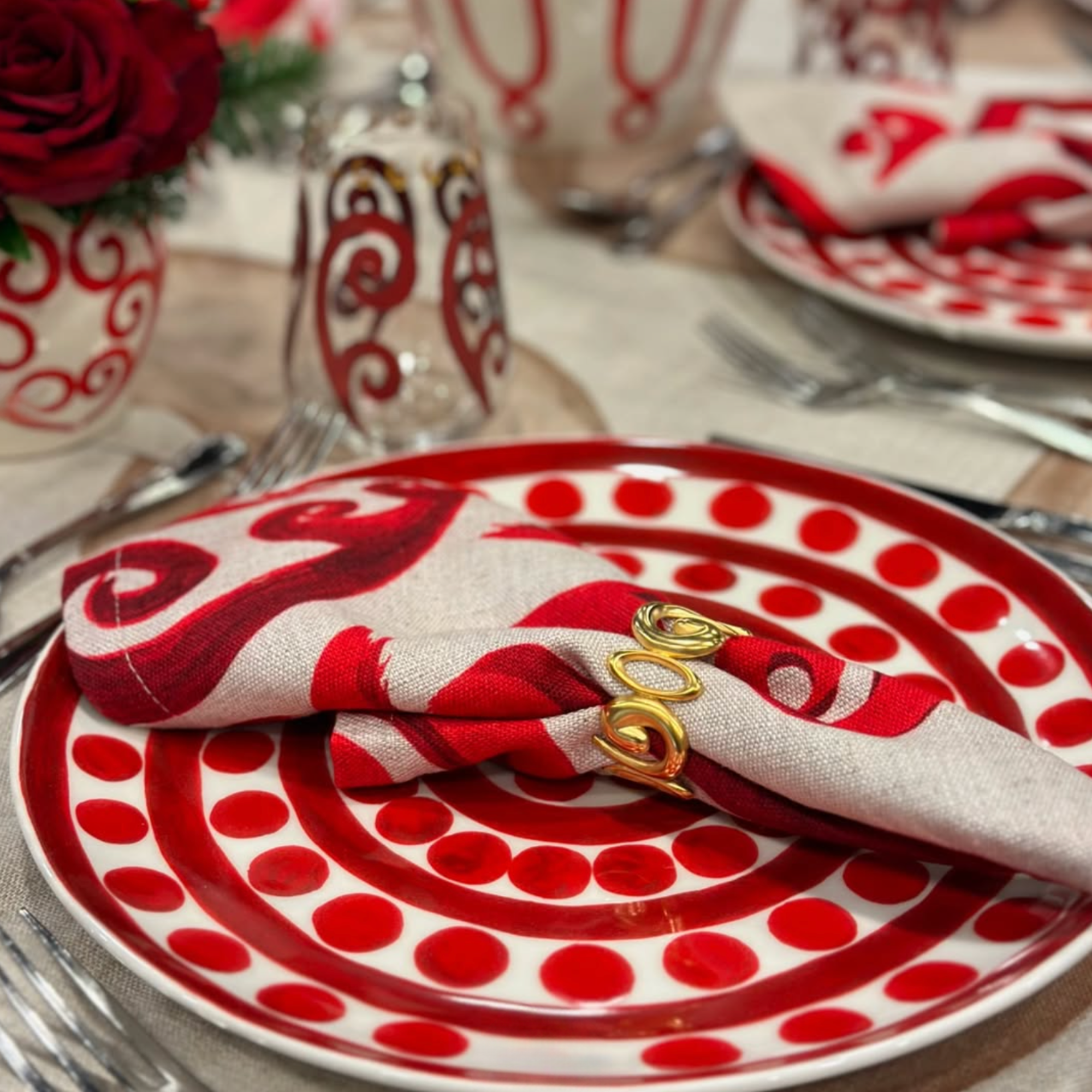 Symi Red Dinner Plate