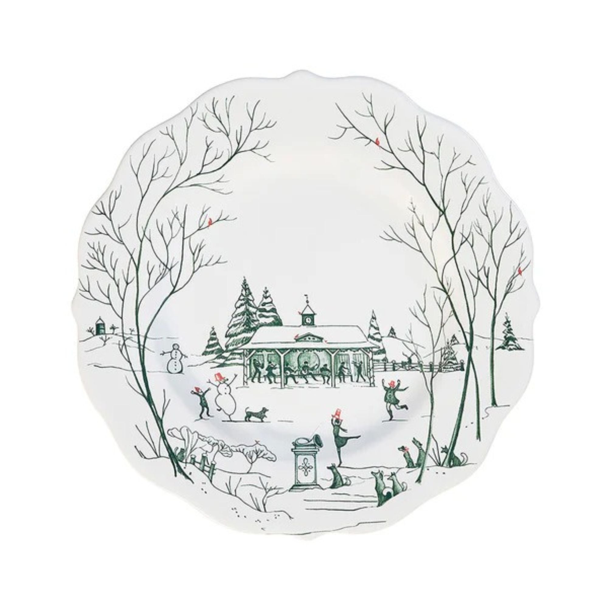 Country Estate Winter Frolic Evergreen Salad Plate - Set of 4