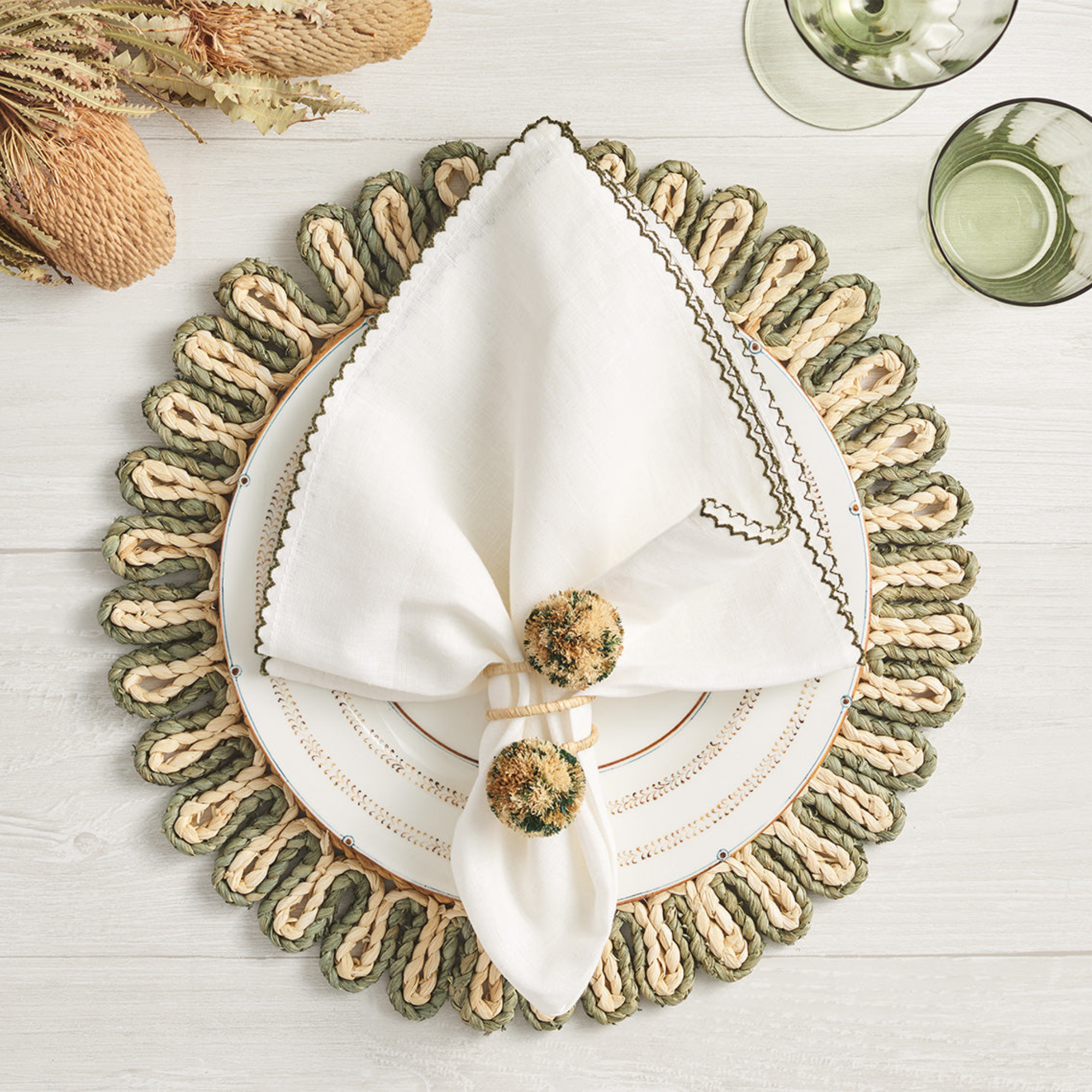 Green Casbah Placemats - Set of 4