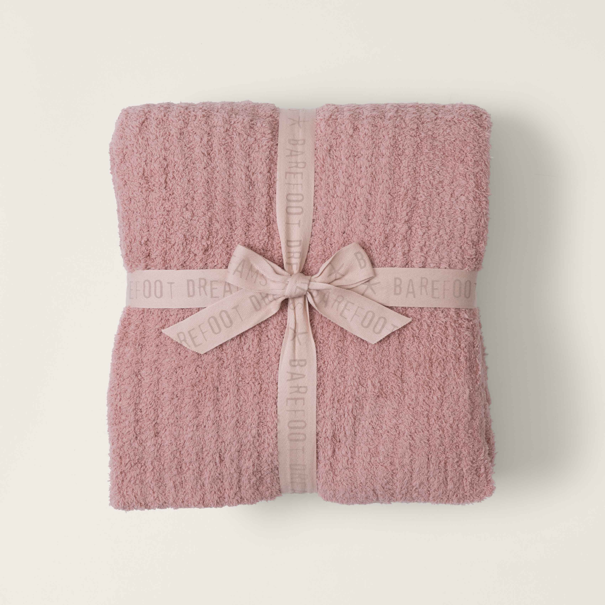 #color_Dusty Coral | Pink towel with a ribbon on a light gray background