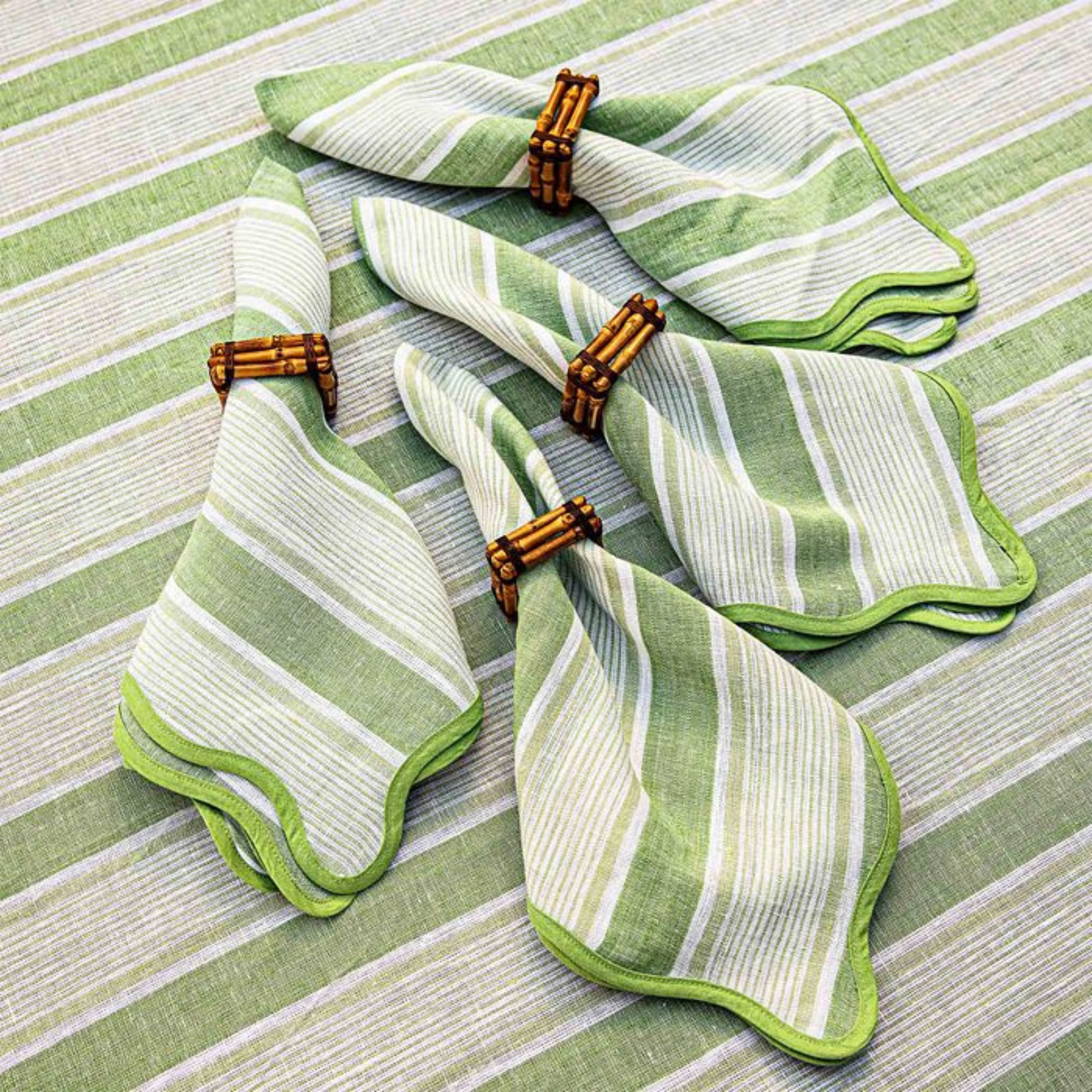 #color_Seagrass| Cabana Stripe Napkin - Set of 4