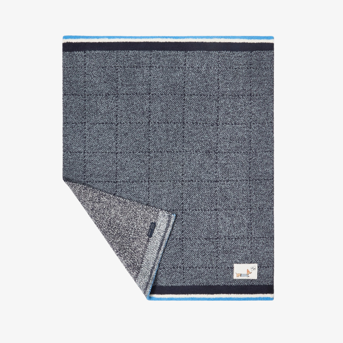 CozyChic Puppy Plaid Stroller Blanket Indigo Multi